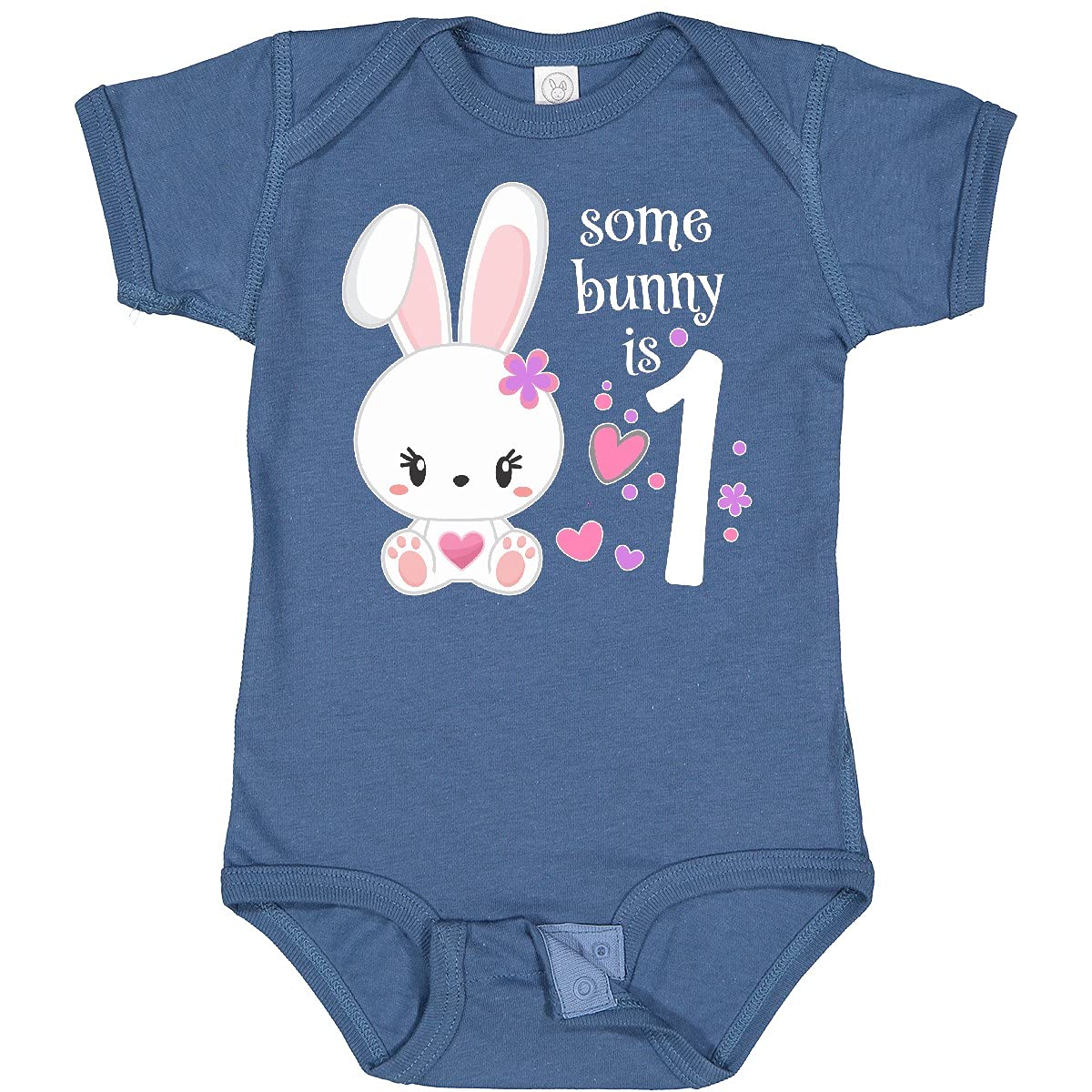 Inktastic Somebunny is One - First Birthday Bunny Baby Bodysuit | Cute 1st Birthday Outfit for Boys & Girls | Baby Shower Gift, Photo Shoot, Birthday Party Attire