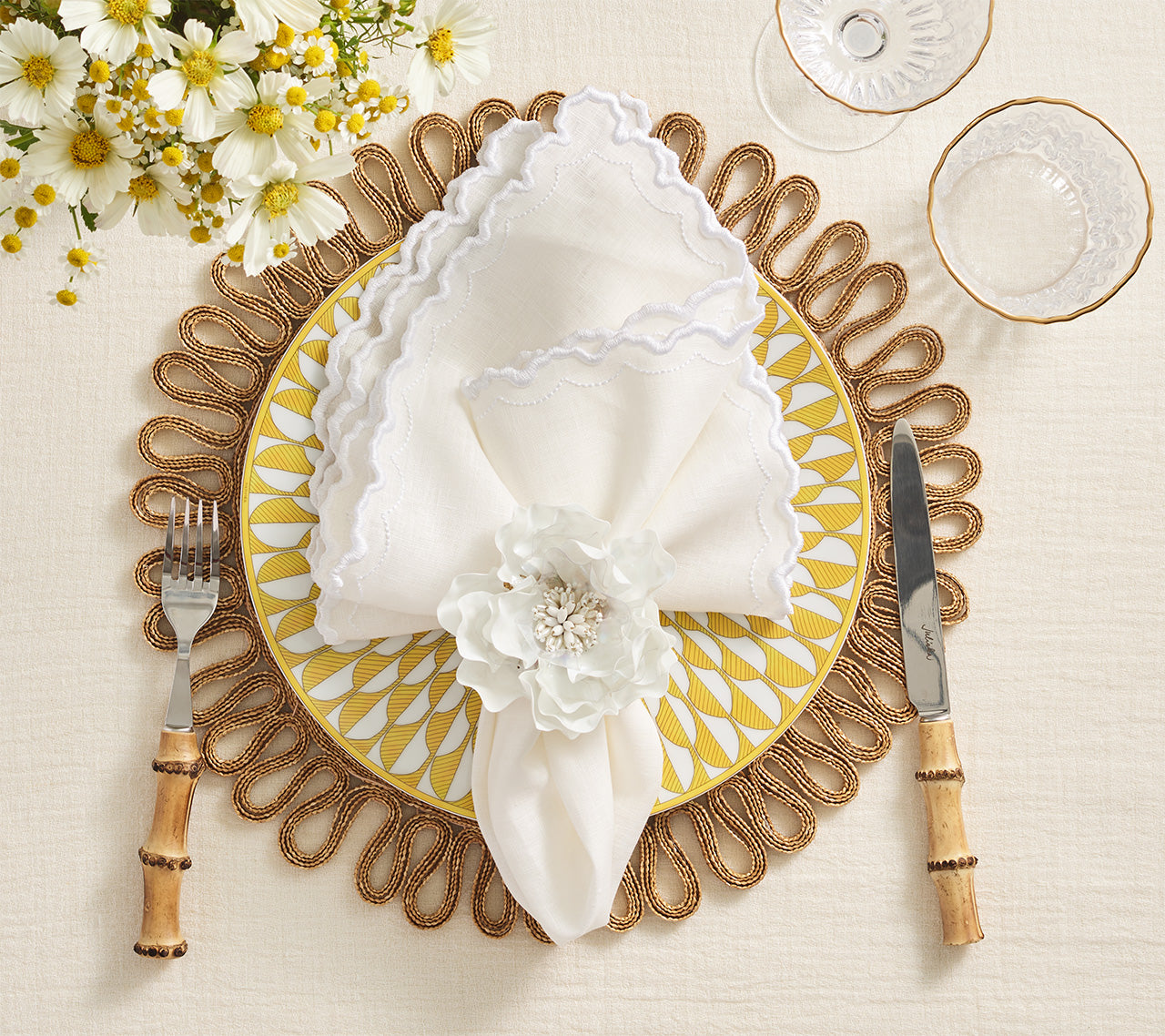 Premium Arches Napkins Set of 4 - 100% Cotton Decorative Table Napkins for Dinner Parties, Weddings & Formal Dining - Elegant Home Decor & Gift Idea