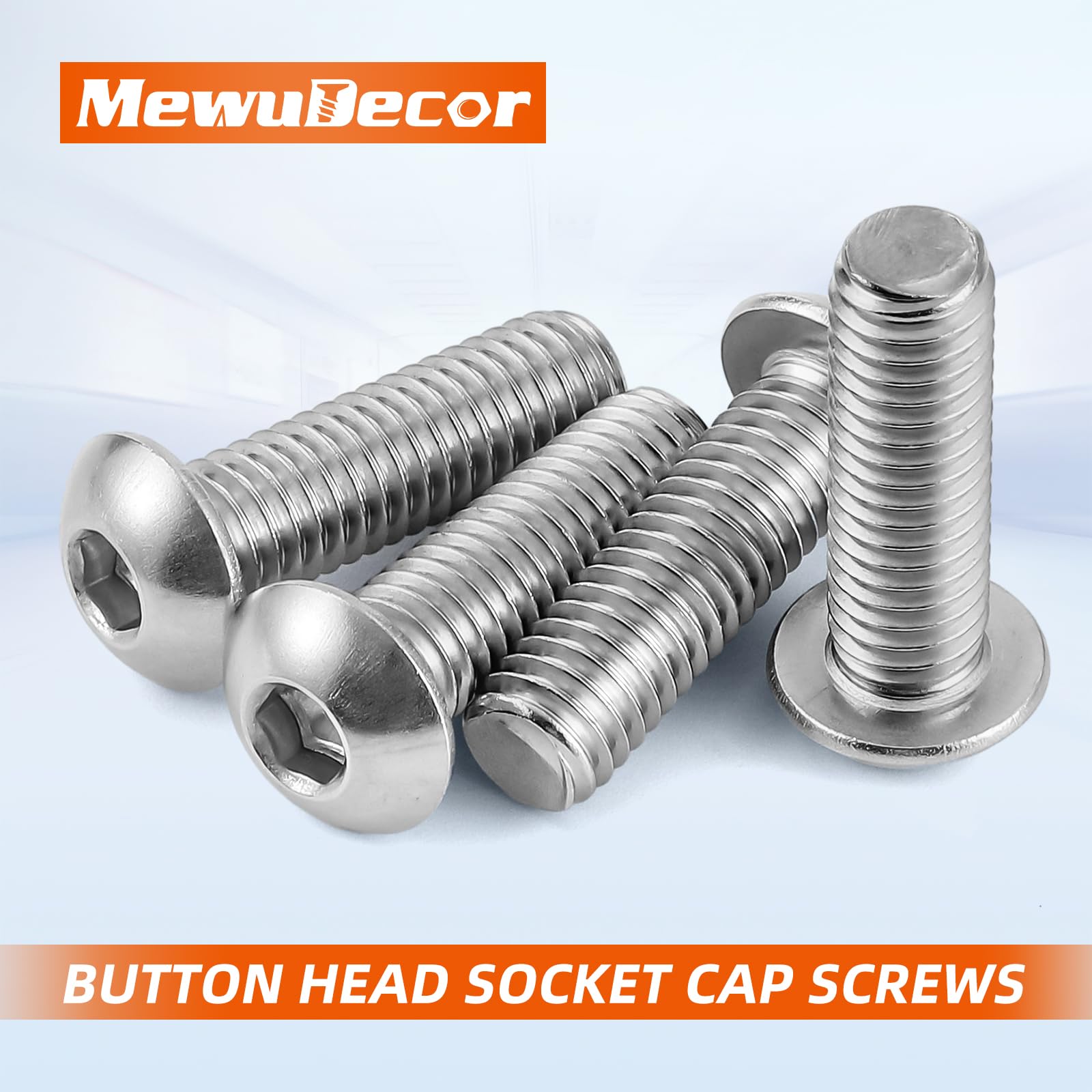 M8-1.25x35mm Stainless Steel Button Head Screws (10-Pack) - for DIY & Machinery