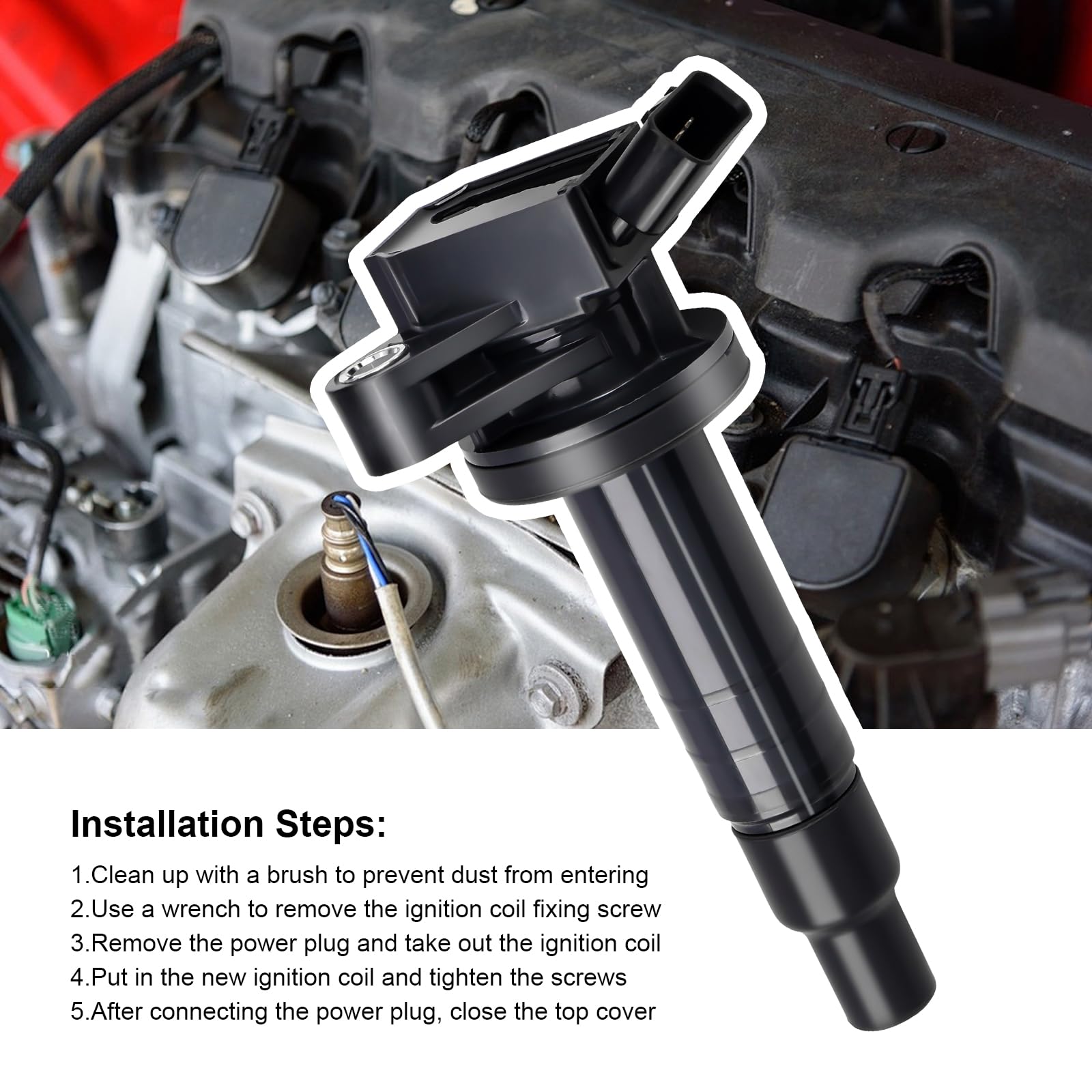 4-Piece Ignition Coil & Spark Plug Set Compatible with Toyota Corolla, Matrix, Pontiac Vibe 2000-2008 1.8L L4 - Direct Replacement for UF315, UF247 - Perfect for Engine Tune-Ups & Performance Upgrades
