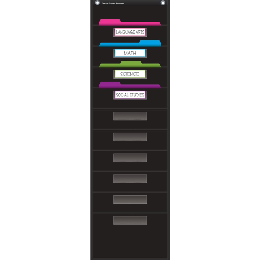 10-Pocket Black File Storage Organizer Chart - Perfect for Classroom, Office & Home Document Organization