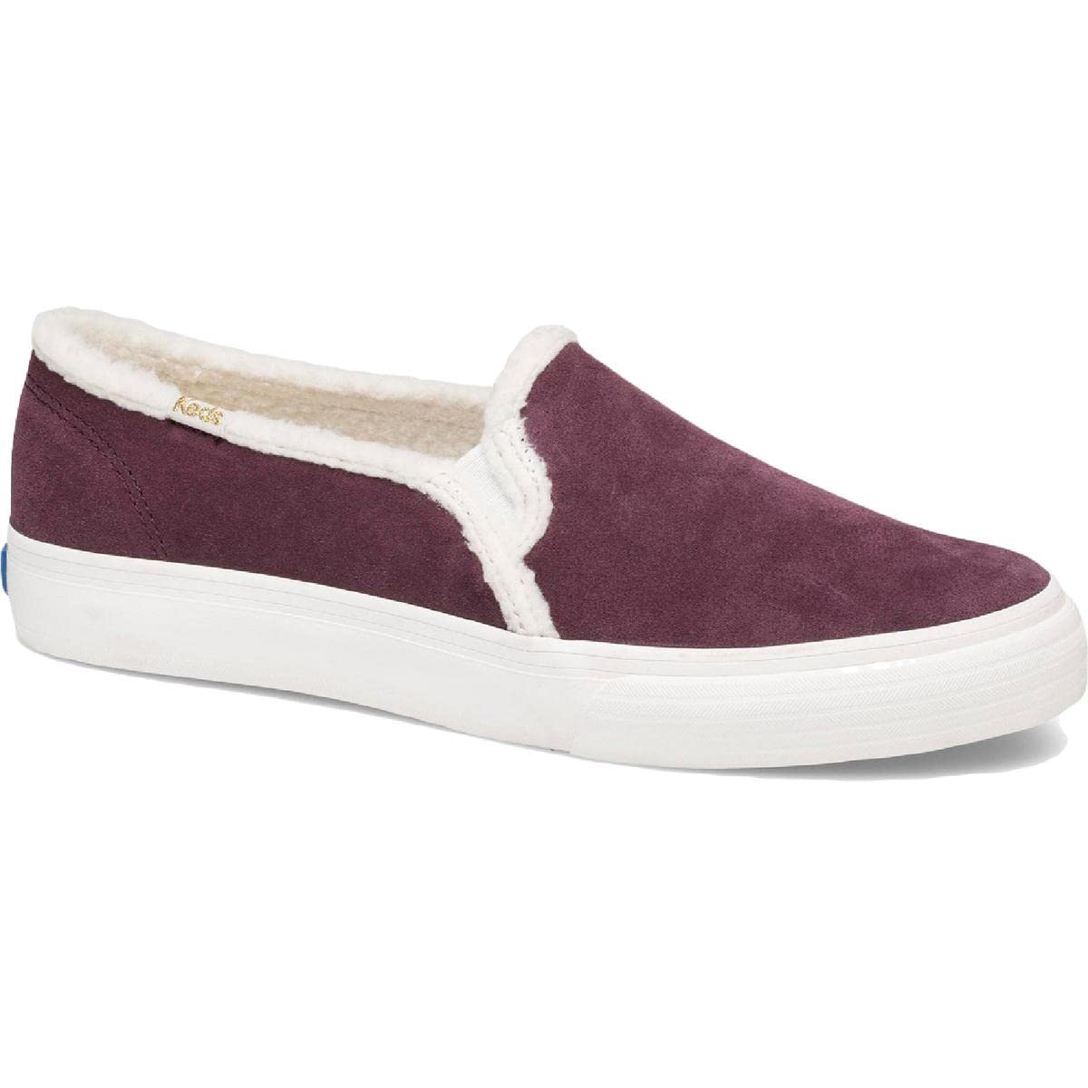 Keds Women's Double Decker Suede Slip-On Fashion Sneakers - Purple Size 7 Medium (B,M) | Comfortable Casual Shoes for Walking, Work & Everyday Wear