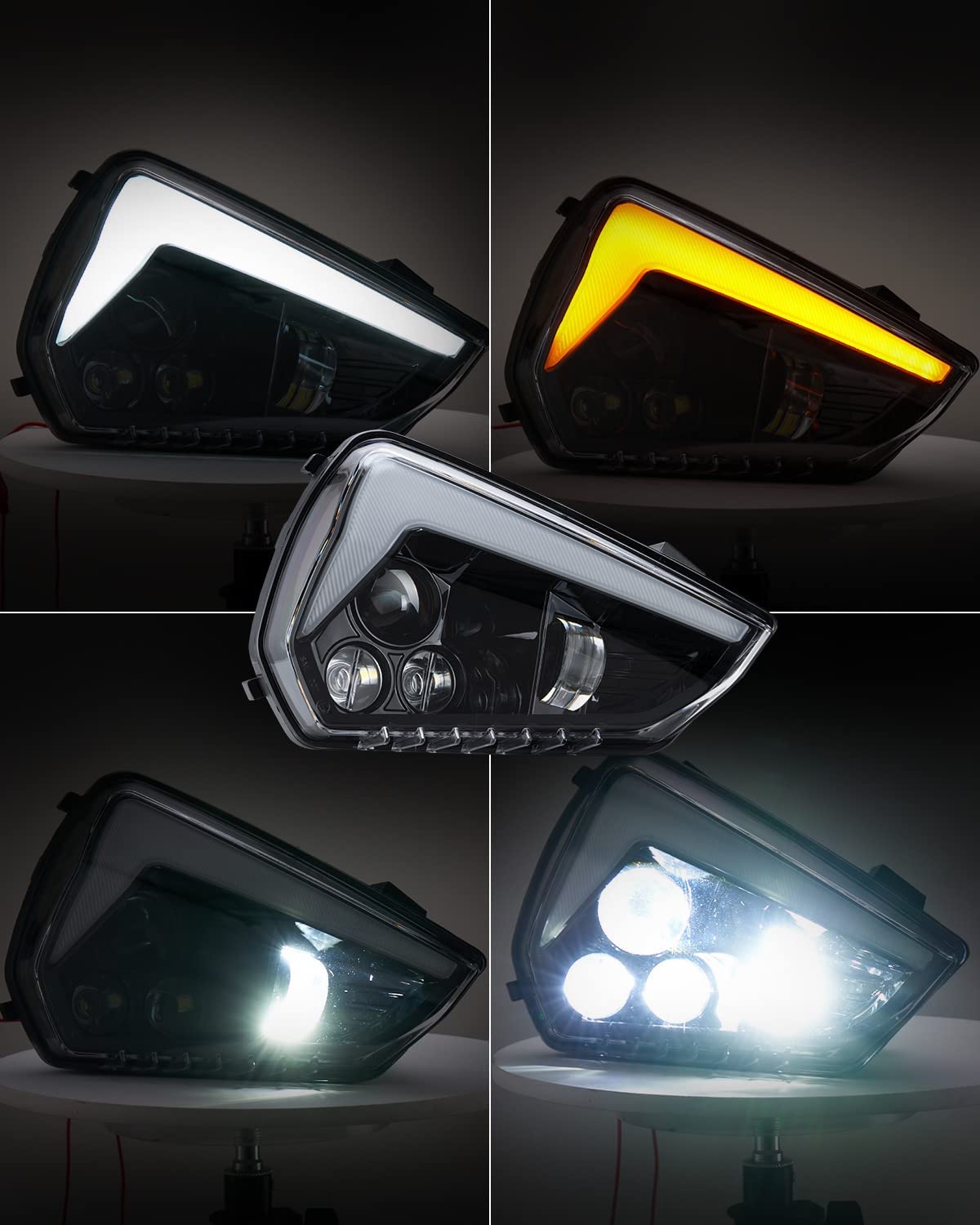 Can-Am Ryker LED Headlights - High/Low Beam & Turn Signal Lights for Ryker 600, 900 Sport & Rally Edition (2PCS) | UTV PRO Front Light Accessories | Off-Road, Night Riding & Adventure Use
