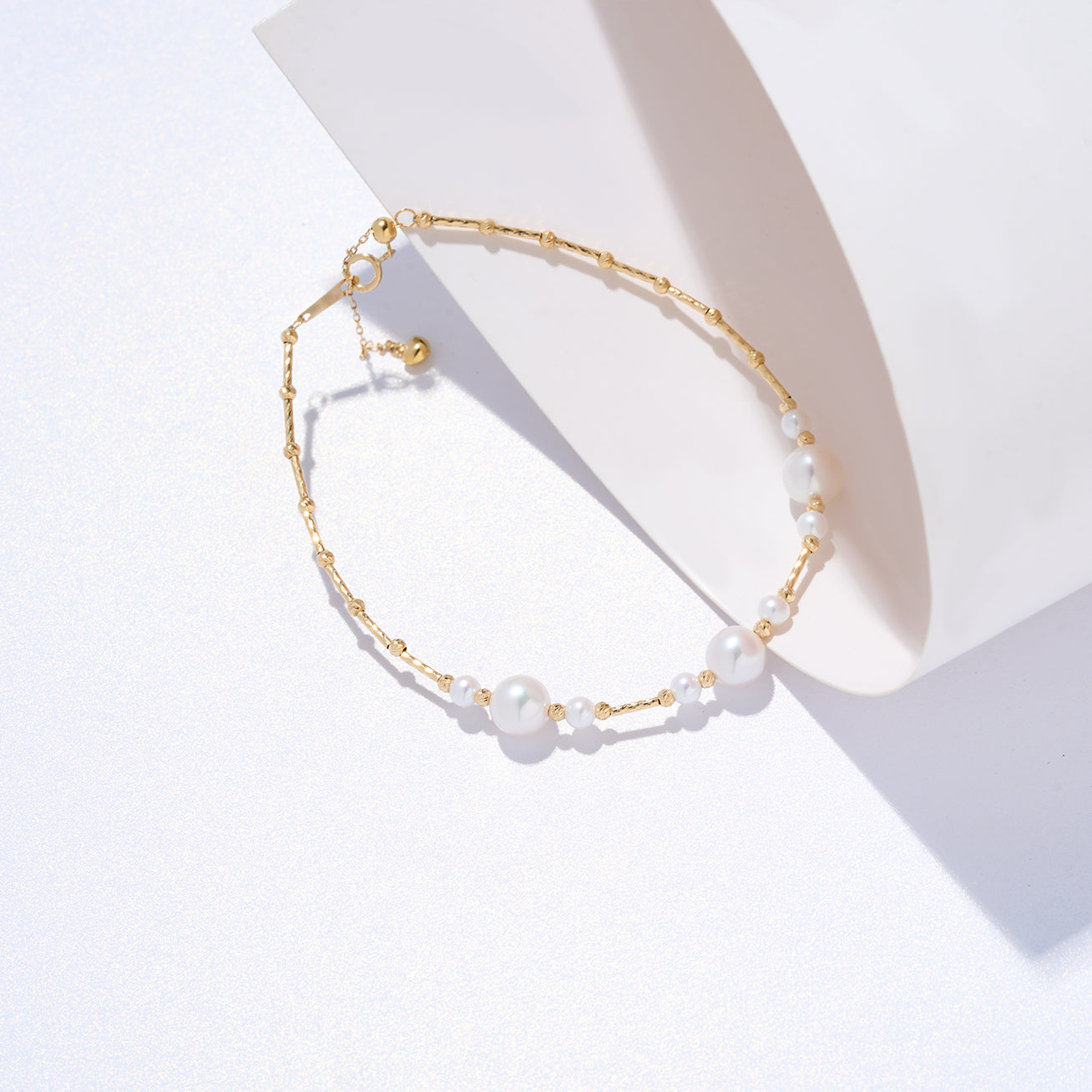 18K Solid Gold Freshwater Pearl Bracelet for Women - Elegant Pearl Jewelry Gift for Birthday, Anniversary & Special Occasions | KB00049