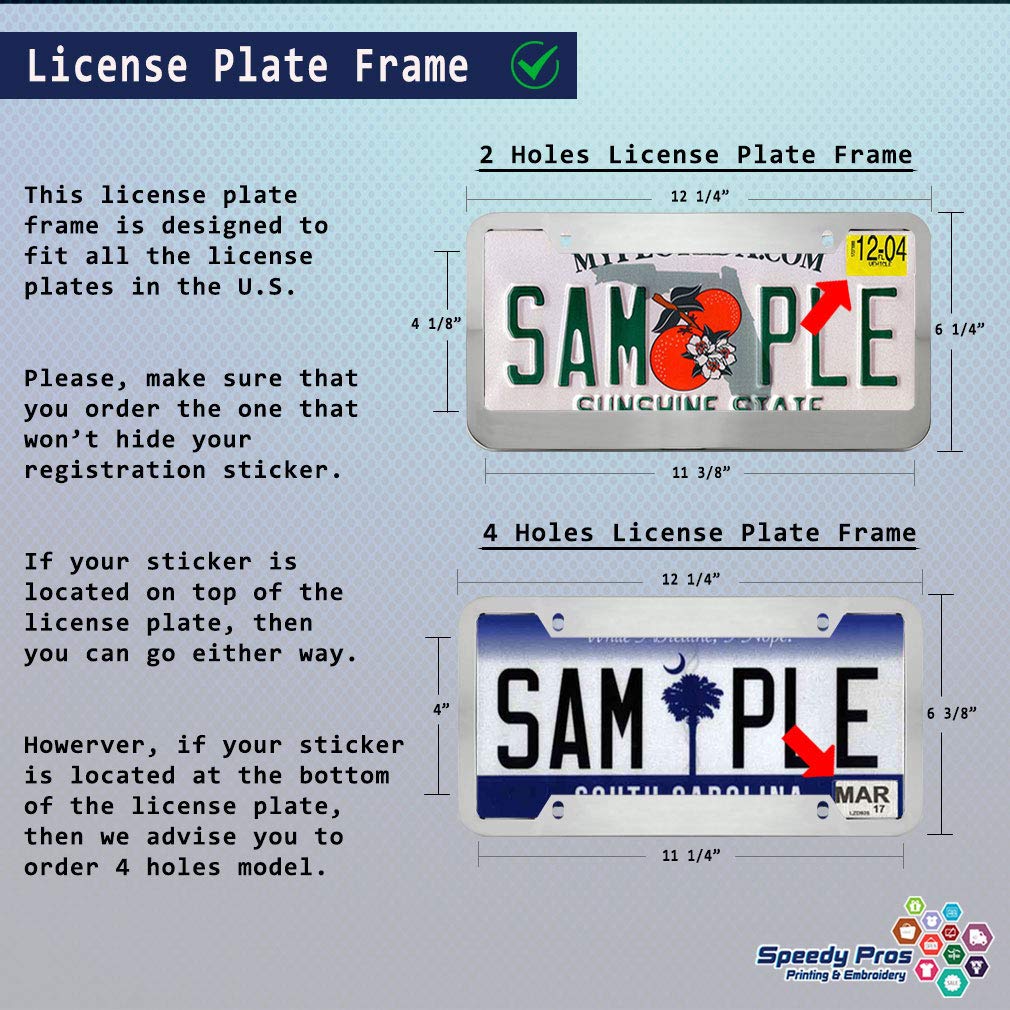 Black Heavy Duty Metal Zinc License Plate Frame - Weatherproof Tag Holder with 2 Holes for Cars | Peace Love Music Design | Perfect for Car Enthusiasts & Road Trips