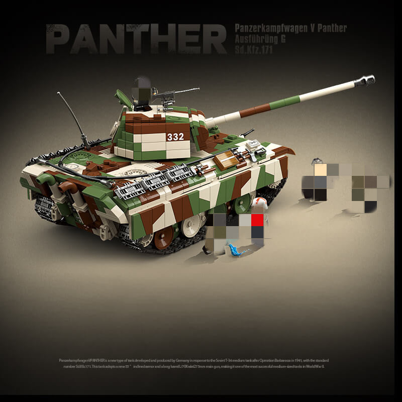 QUANGUAN 100252 Panzerkampfwagen V Panther Ausf G German WWII Tank Model Kit - Perfect for Military Collectors & History Enthusiasts, Great for Display & Diorama Building