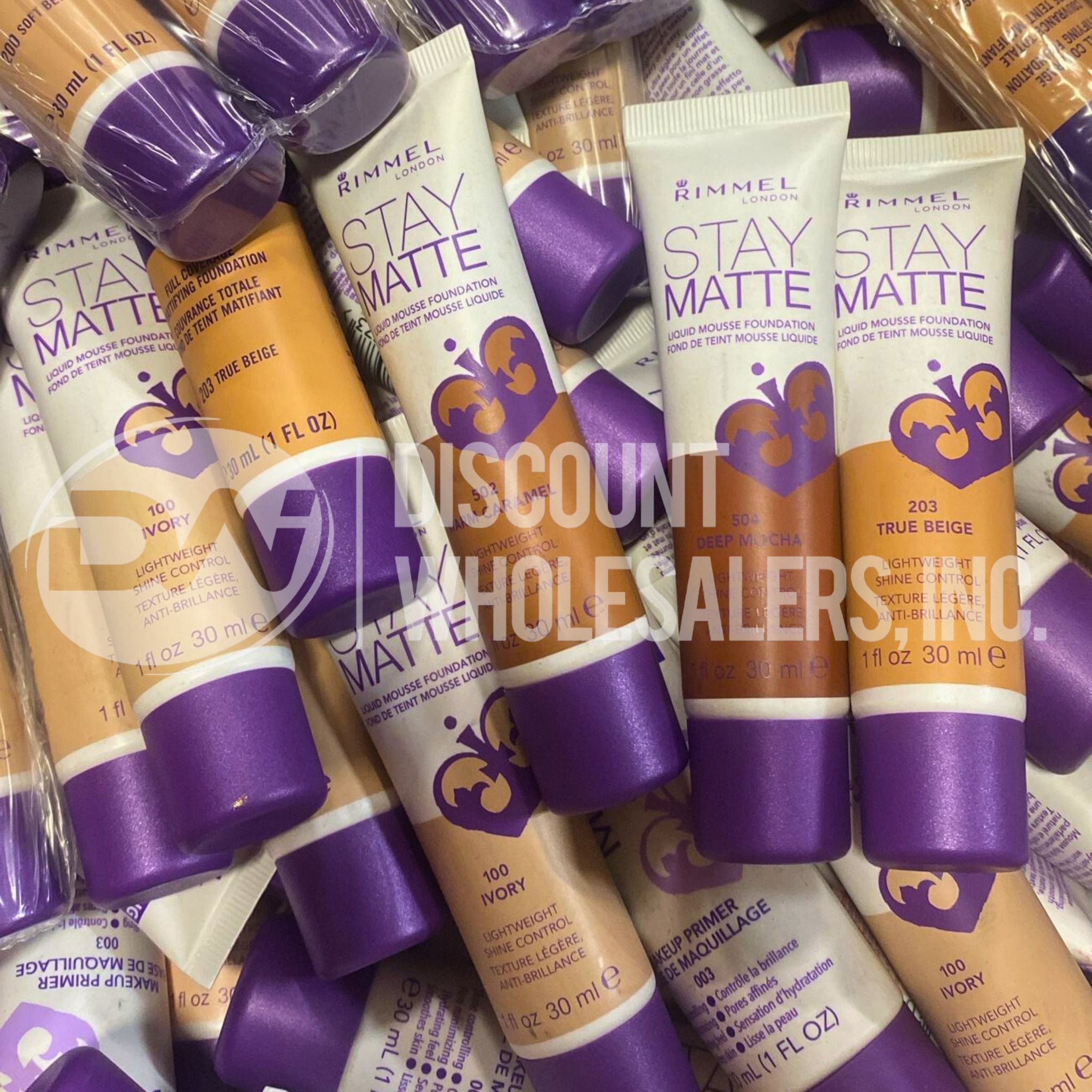 Rimmel Stay Matte Lightweight Mousse Foundation - 1OZ (48 Pcs Bulk Lot) - Oil-Free, Long-Lasting Matte Finish for Oily Skin - Perfect for Daily Makeup & Professional Salon Use