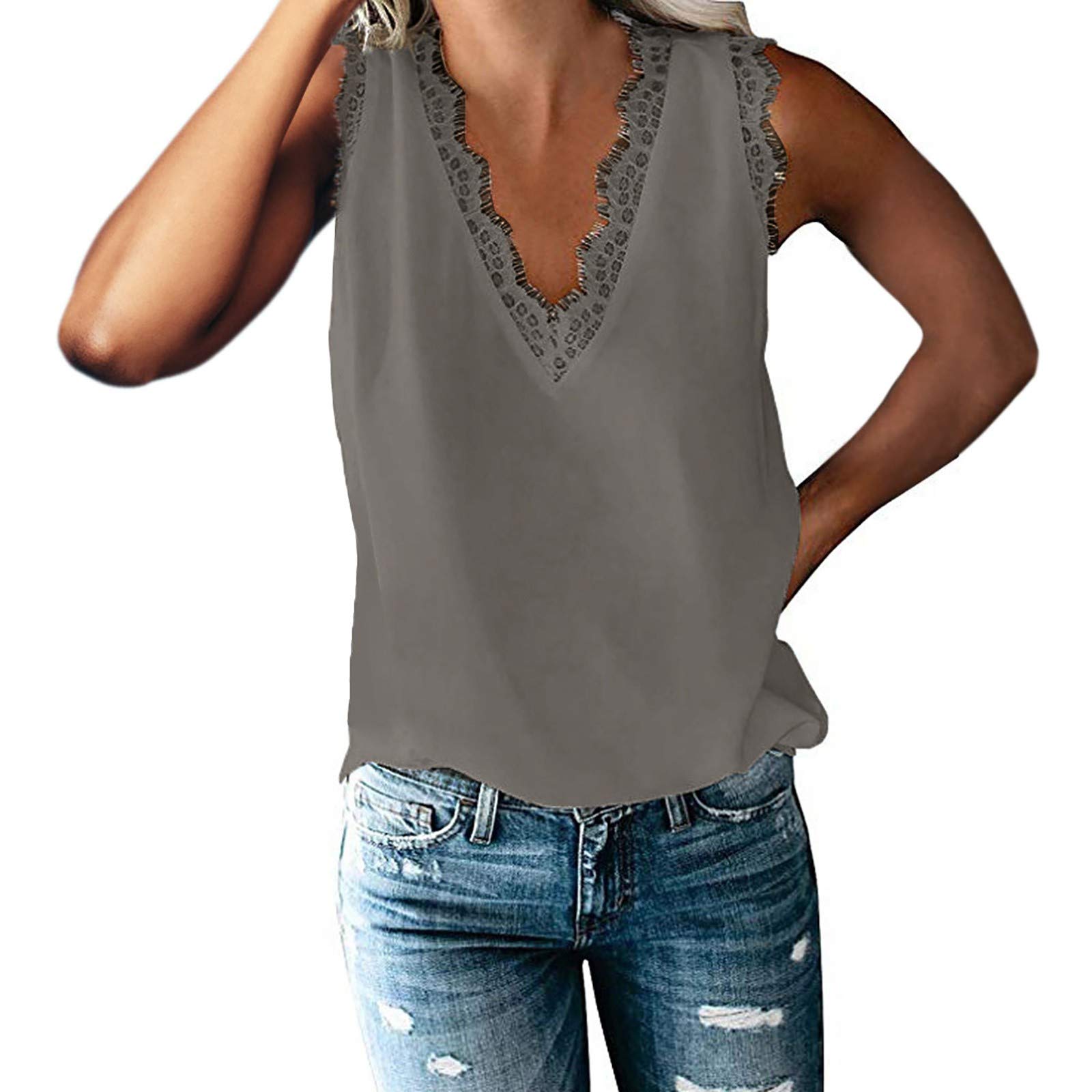 Sexy Women's V-Neck Sleeveless Cami Tank Top - Summer Casual Blouse for Women | Perfect for Beach, Party & Everyday Wear