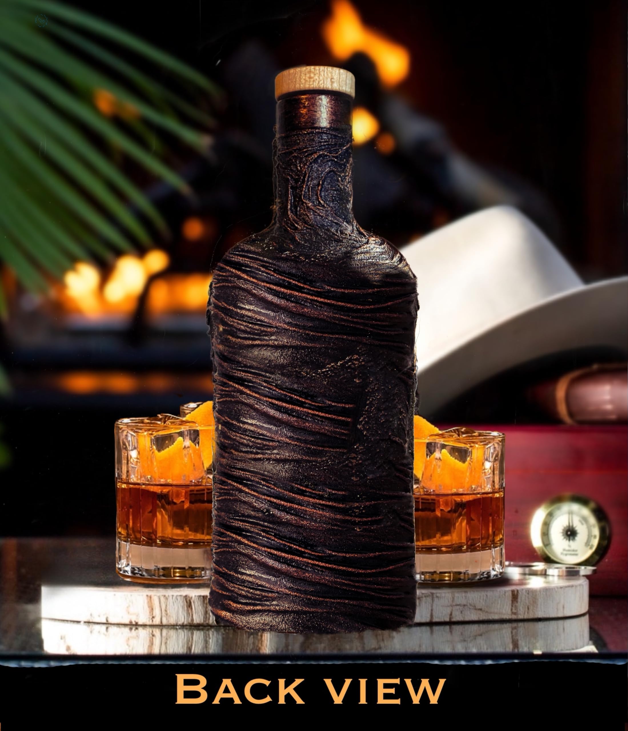 Personalized Firefighter Whiskey Decanter Set with 2 Glasses & Engraved Slate Board - Custom Fireman Axe Design & Thin Red Line USA Flag - Retirement, Anniversary, Graduation Gift for Men - Elegant Gift Box - Perfect for Home Bars, Man Caves & Firefighter Themed Parties