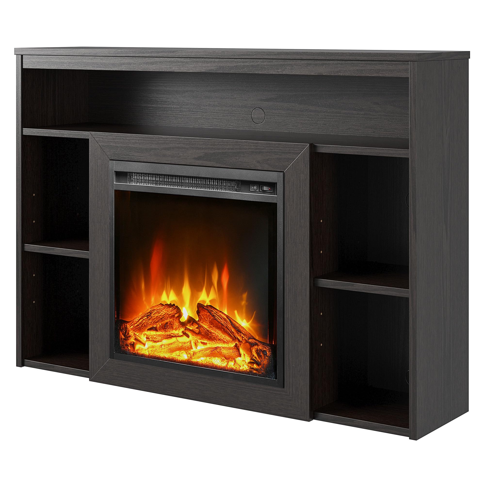 Ameriwood Home Alwick Electric Fireplace Mantel in Espresso - Perfect for Living Room, Bedroom & Home Decor