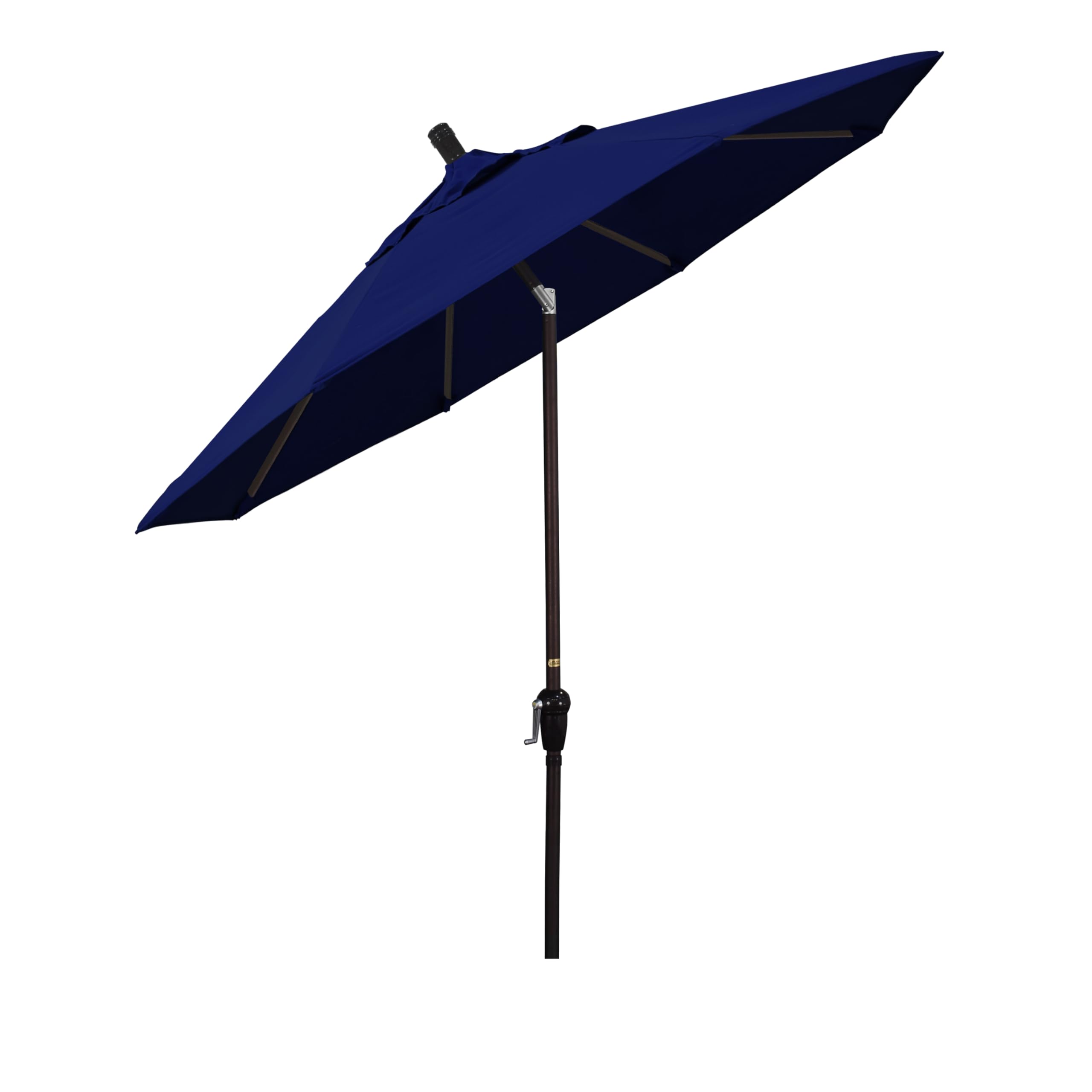 9' Round California Umbrella with Crank Lift & Auto Tilt - Bronze Aluminum Market Umbrella for Patio, Garden, Poolside & Outdoor Dining
