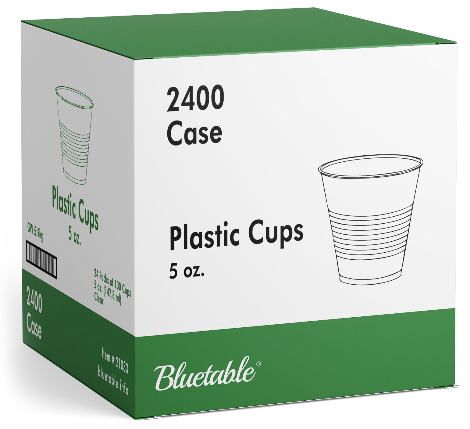 **Bluetable 5 oz Disposable Plastic Cups - Bulk 2400 Pack, Small Medicine & Bathroom Cups, Clear Translucent Drinking Cups for Water Dispensers, Parties, and Medical Use**