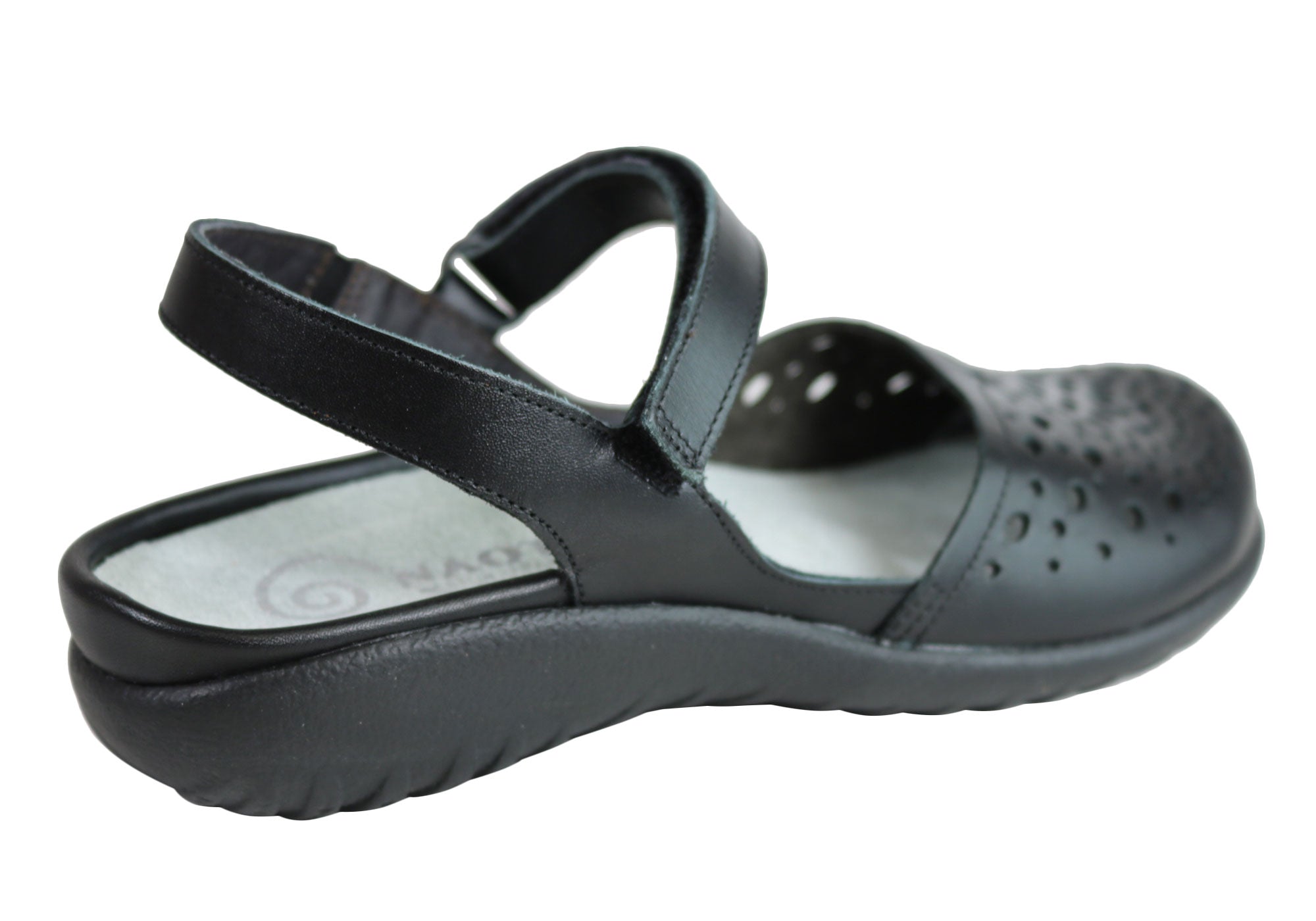 Naot Arataki Women's Orthopedic Leather Flat Sandals - Comfortable Closed-Toe Shoes for Plantar Fasciitis & Arch Support - Perfect for Work, Travel & Everyday Wear