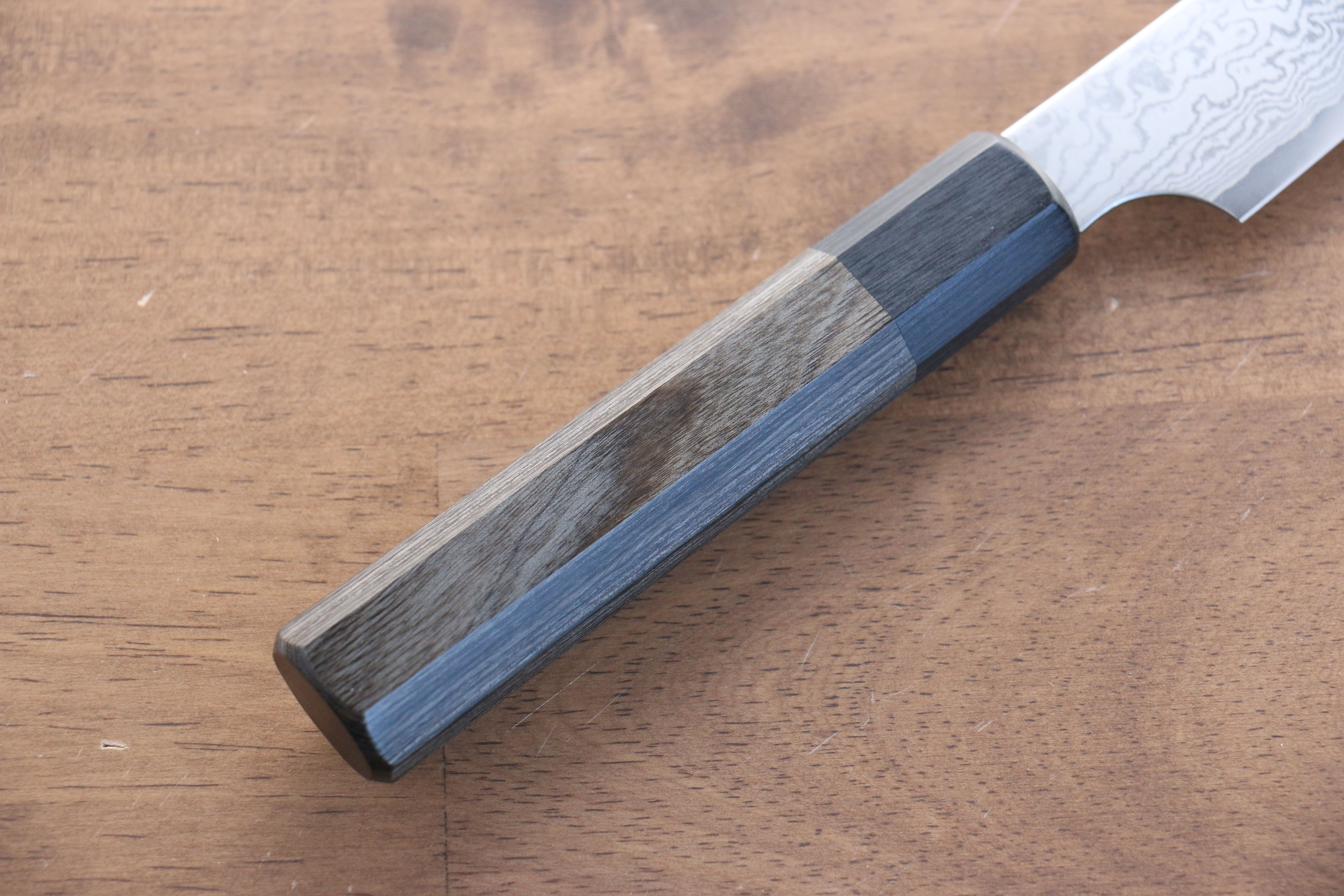 Seisuke VG10 33-Layer Damascus Kiritsuke Petty Utility Knife 180mm - Gray Pakkawood Handle - Perfect for Slicing, Chopping & Precision Kitchen Tasks