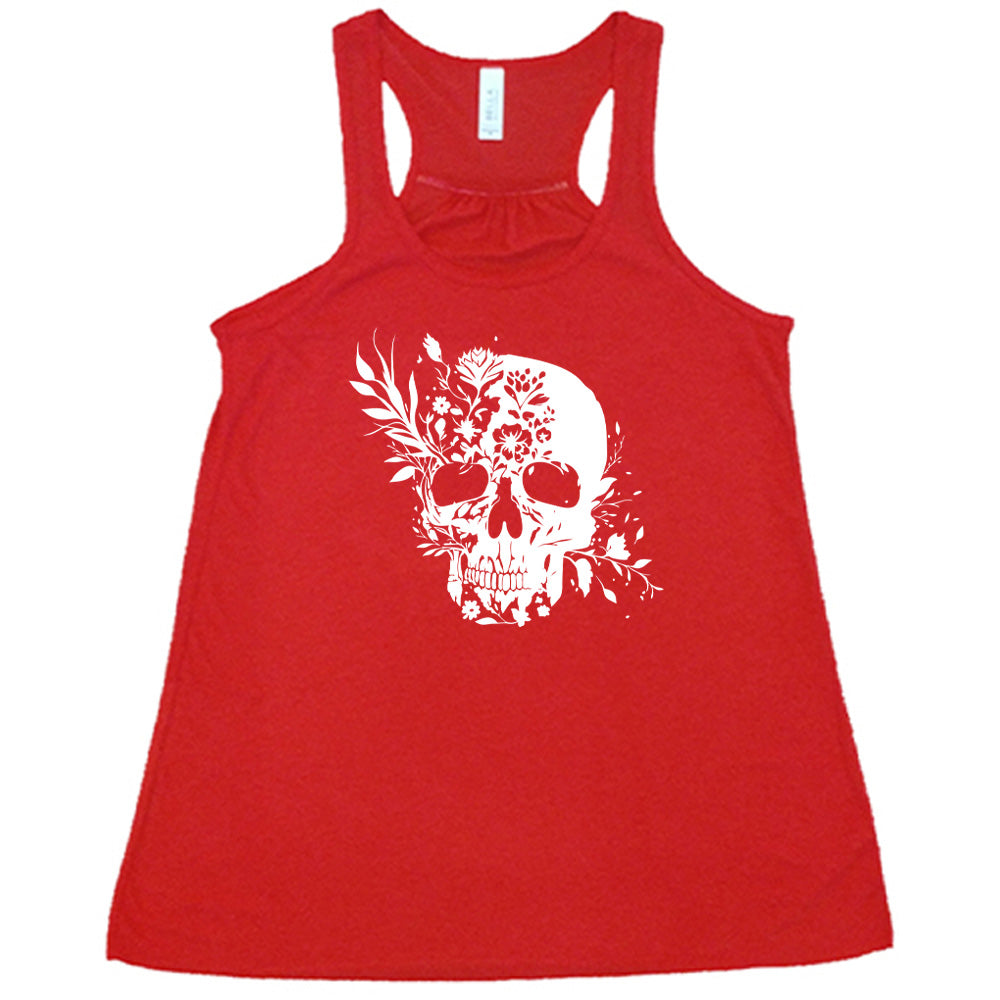 Floral Skull Print T-Shirt for Men & Women - Gothic Fashion, Streetwear, and Halloween Costume Outfit