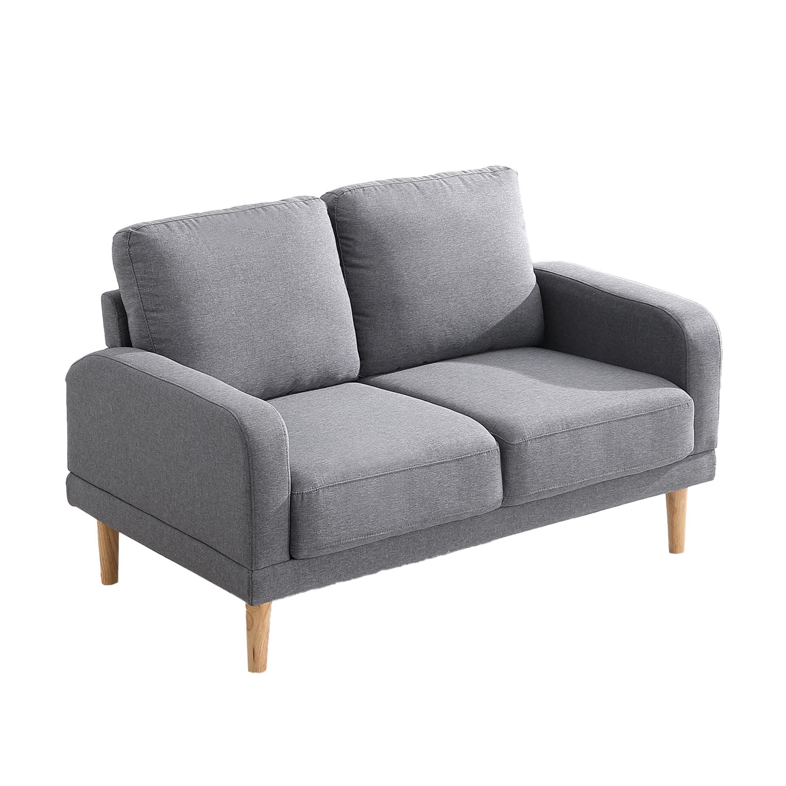 50 Inch Small Loveseat Sofa for Apartments - Compact Couches for Small Spaces, Light Gray Upholstered Mini Love Seat - Perfect for Living Room, Bedroom & Studio Apartments (Space-Saving Furniture Solution)