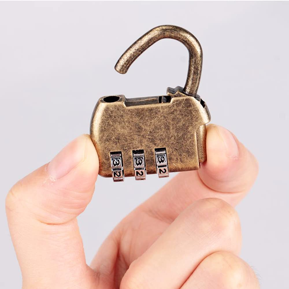 Vintage Style Digital Combination Lock - Handbag Shaped Padlock for Jewelry Box, Gift Box, Cabinet, Drawer & Suitcase (2 Pack, Antique Bronze) - Secure Your Valuables at Home, Office or While Traveling