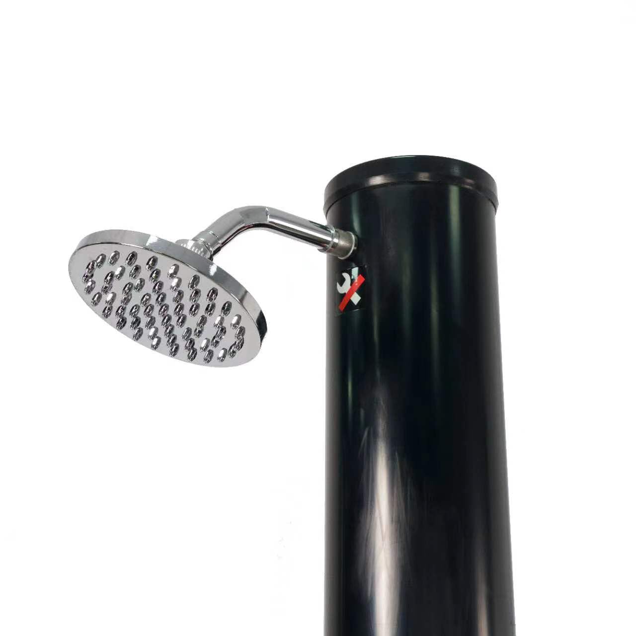 9.3 Gallon Solar Heated Outdoor Shower with Adjustable Shower Head & Foot Tap - Portable Camping, Beach, Garden, Backyard, RV & Poolside Use - Black