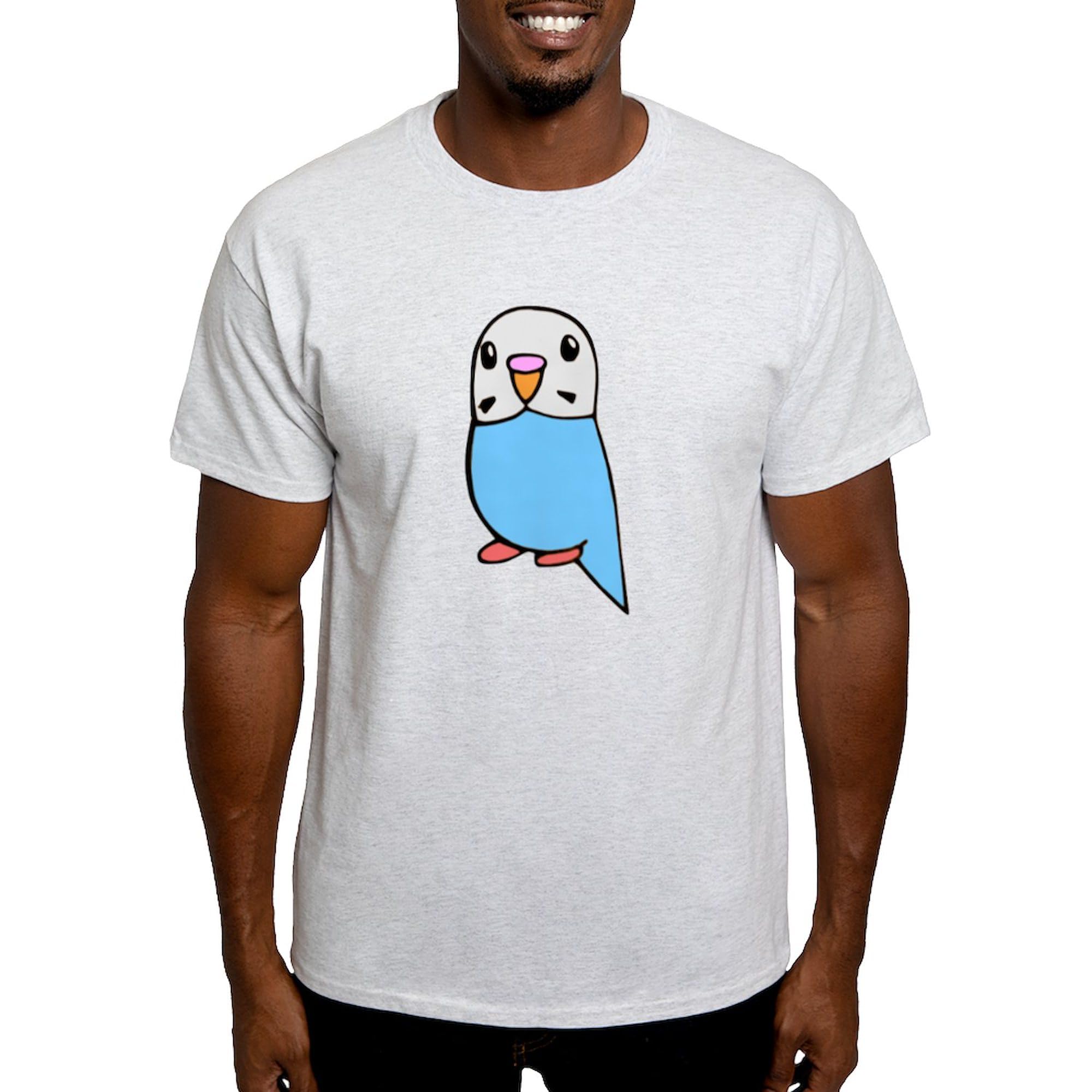Blue Budgie Graphic T-Shirt for Men - 100% Cotton Lightweight Classic Tee | Casual Wear, Gift Idea, Bird Lover Apparel