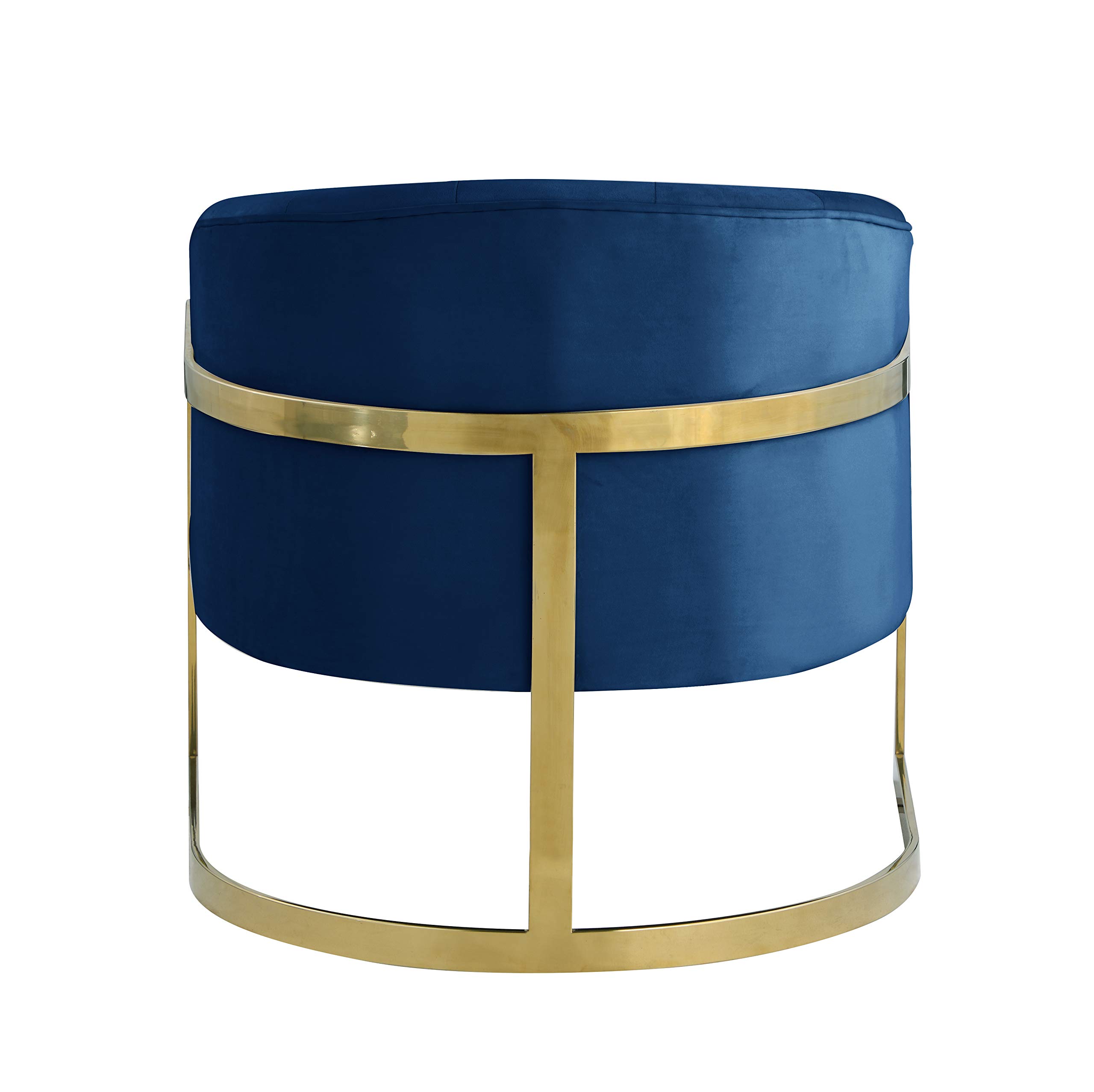 Best Master Furniture Holley Tufted Modern Glam Velvet Accent Chair - Navy Blue Upholstered Living Room Chair for Bedroom, Lounge & Home Decor