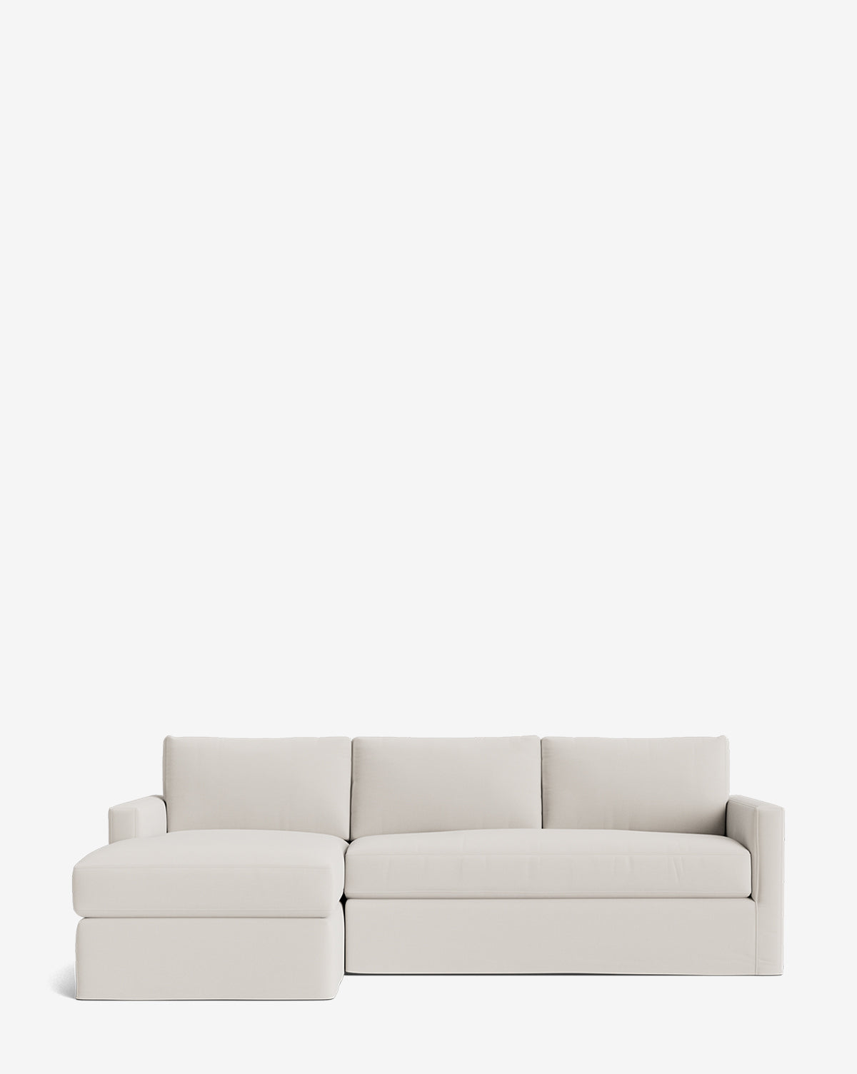 Macy Slipcover Chaise Sectional Sofa 101 - Modern Living Room Furniture for Small Spaces, Home Theater & Family Gatherings