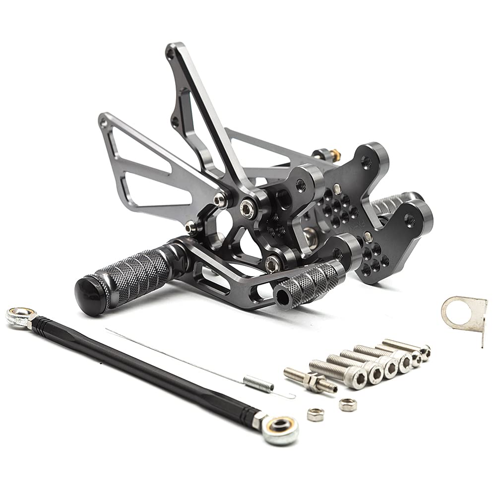Adjustable CNC GSXR1000 07-08 Motorcycle Rearset Foot Pegs - Compatible with Suzuki GSX-R1000 2007-2008 Models - High Performance Footrests for Racing & Street Riding - Perfect for Track Days & Custom Bike Builds