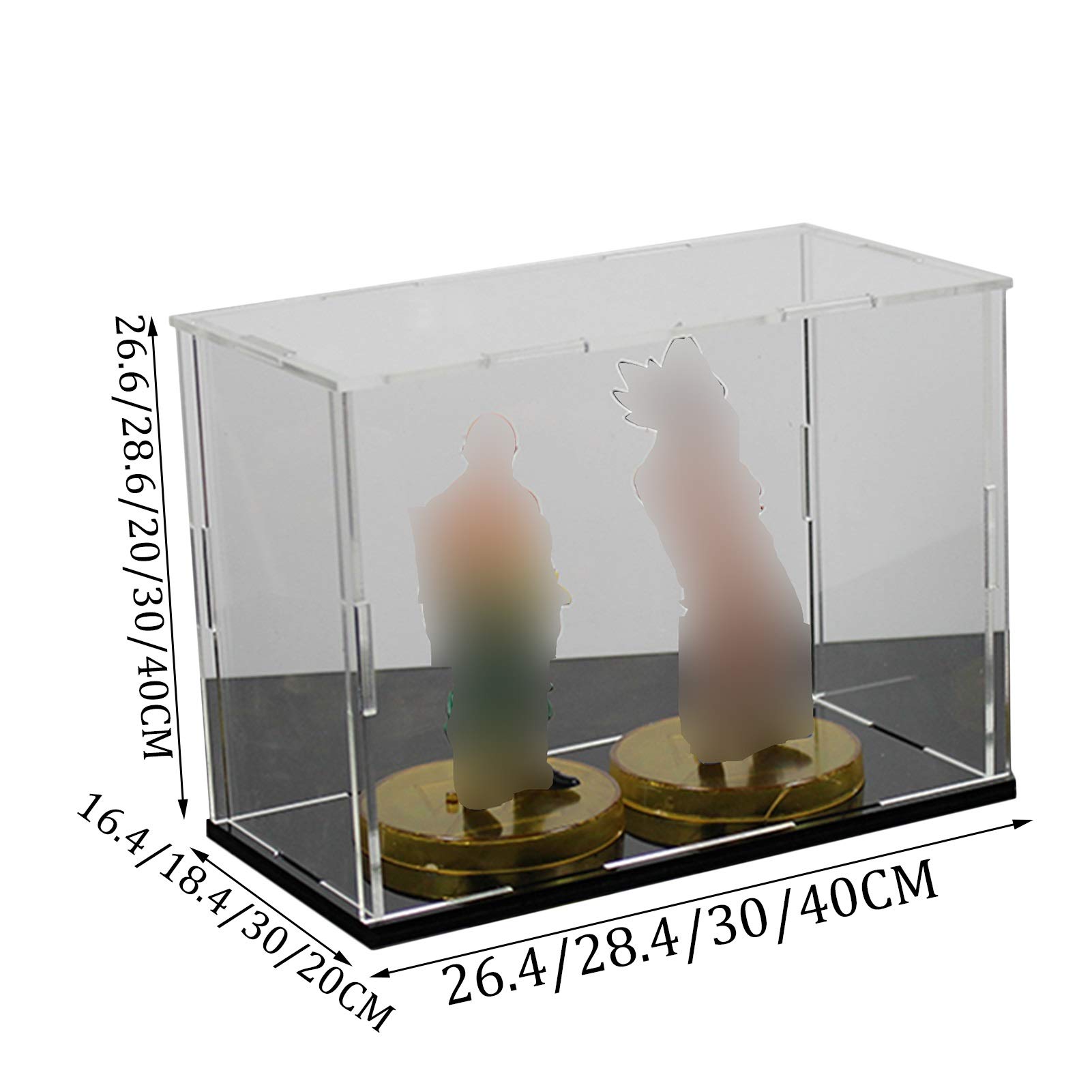 XINGLL Acrylic Display Case - Clear Dustproof Showcase Cube for Collectibles | Action Figures, Model Toys, Cars & Baseball Memorabilia Protection with Black Base | Customizable Display for Home, Office & Retail Stores