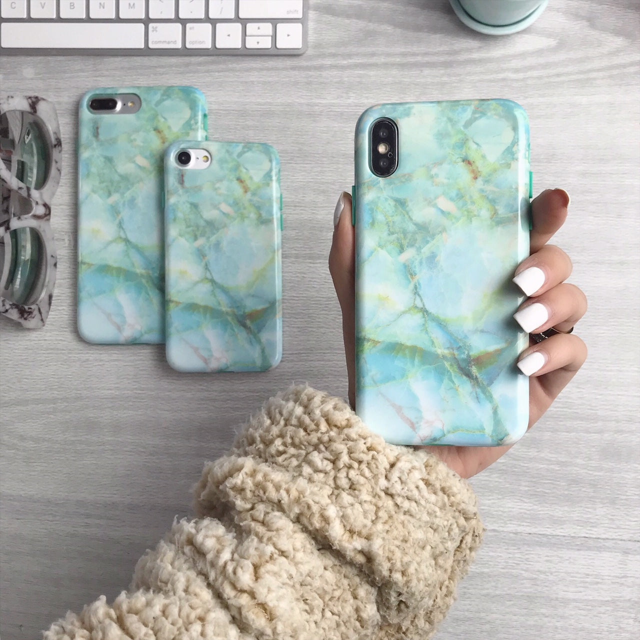 Premium Jade Marble iPhone Case - Elegant & Durable Protective Cover for iPhone [Model] - Perfect for Everyday Use, Travel & Gifting