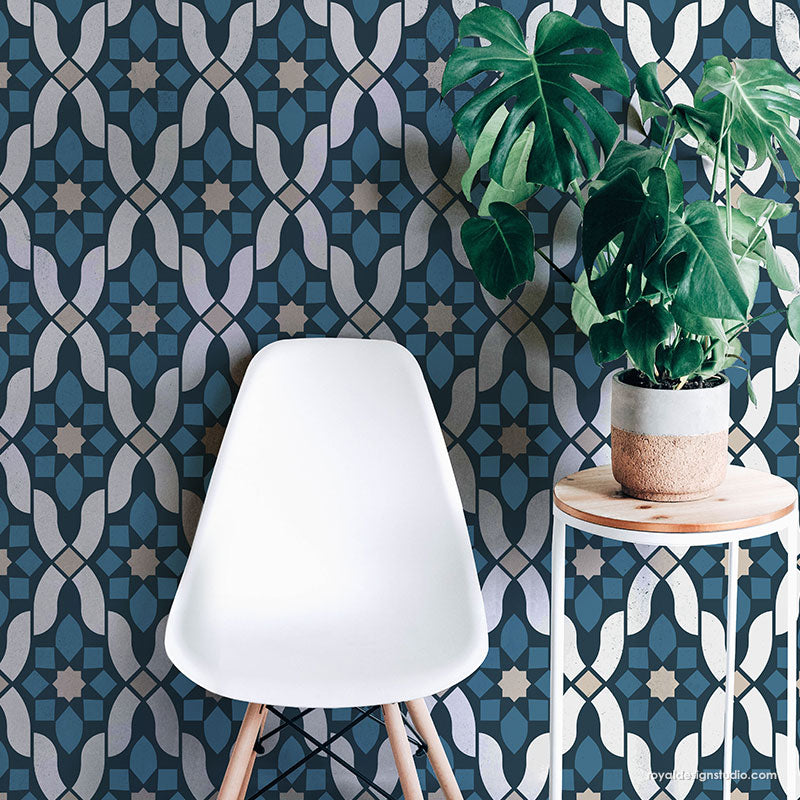 Blythe Trellis Wall Stencil - Reusable DIY Home Decor Template for Floral & Geometric Patterns - Perfect for Nursery, Bedroom, and Living Room Accent Walls