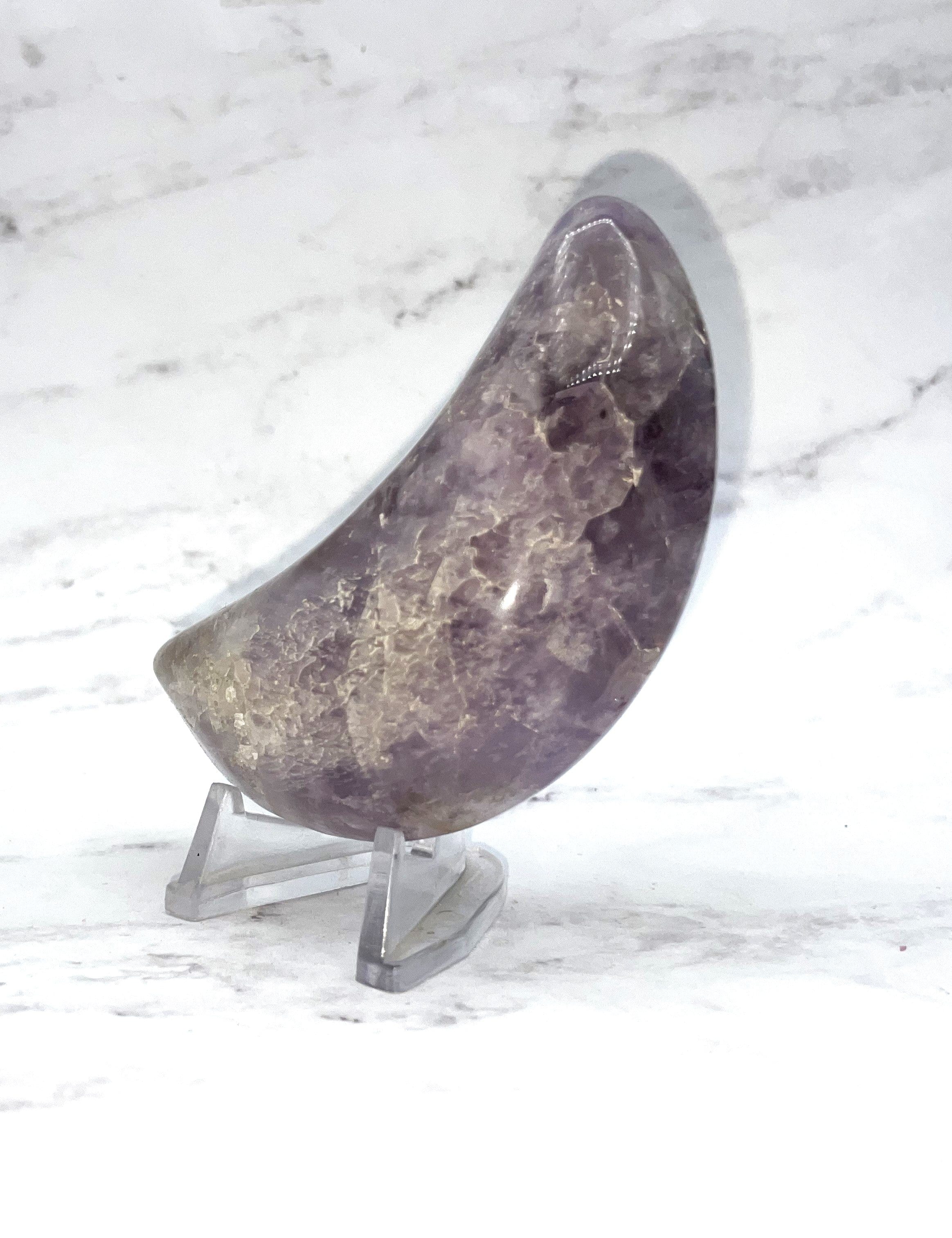 Natural Ametrine Moon Carving - Healing Crystal for Meditation, Yoga & Spiritual Decor - Perfect for Home, Office & Gift Giving