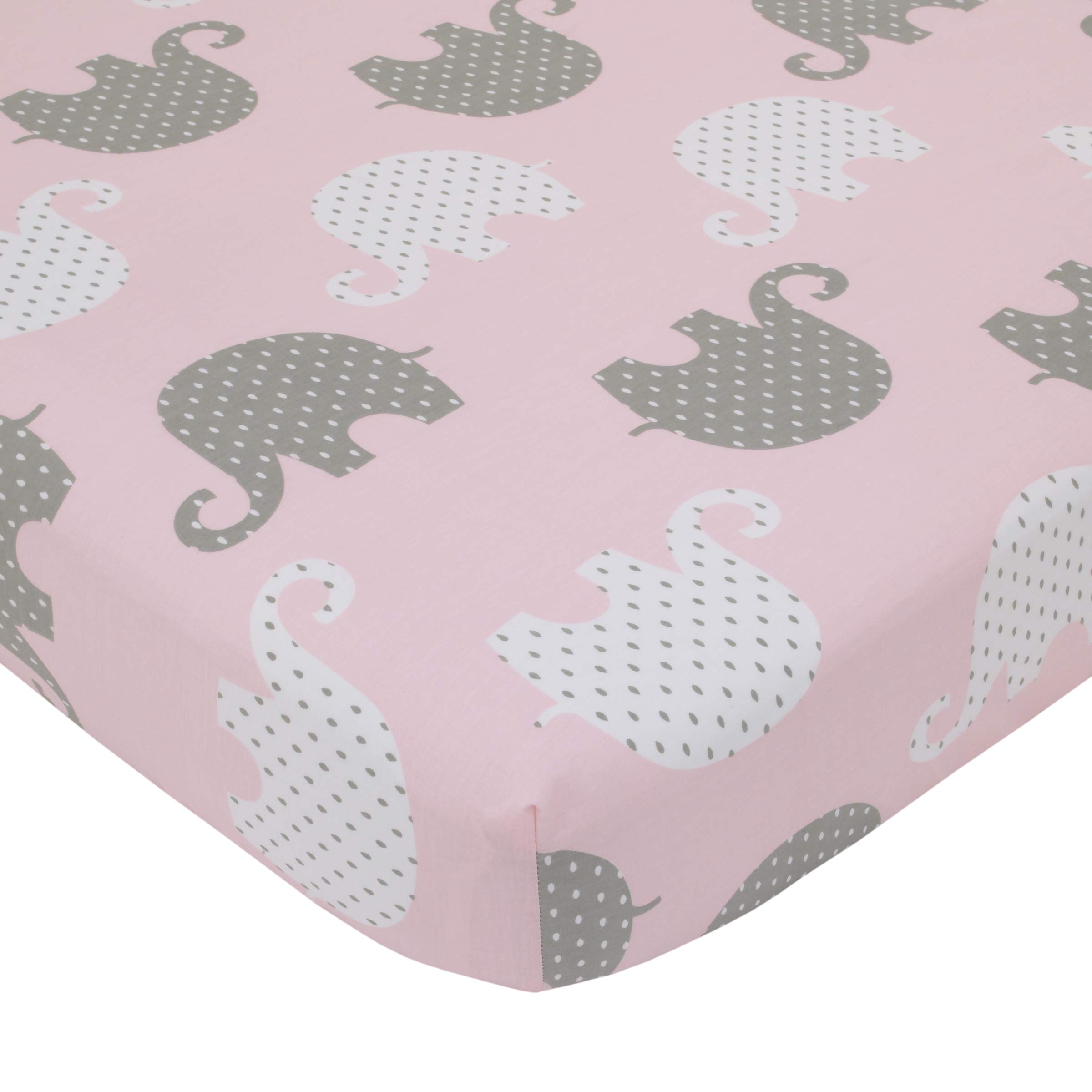 NOJO Dreamer Pink & Grey Elephant 8-Piece Comforter Set - Soft Bedding for Kids' Room, Nursery Decor, Baby Shower Gift Idea