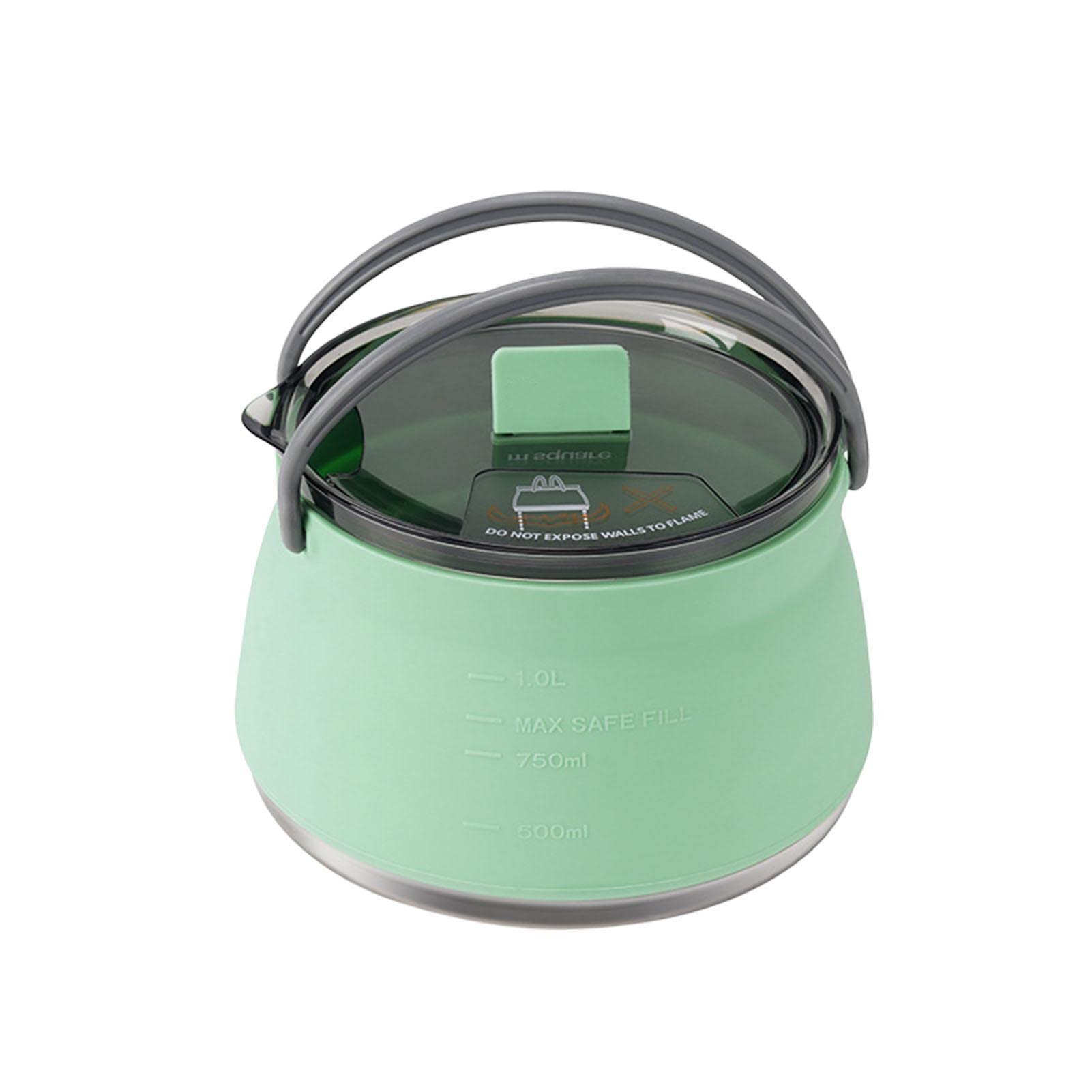 Shangfu-Team Collapsible Silicone Tea Kettle - Portable Camping Kettle for Coffee & Tea - Travel Water Boiler for Stove & Induction Cooker - Perfect for Outdoor Adventures, Hiking & Home Use