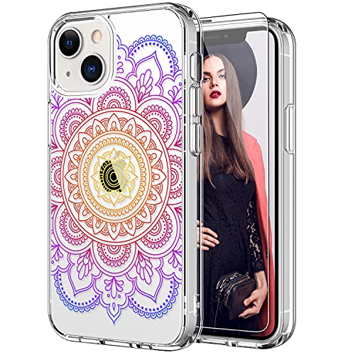 iPhone 13 Mini Case with Screen Protector - Clear Shockproof Cover with Cute Colorful Floral Design | Perfect for Everyday Protection & Style Enhancement