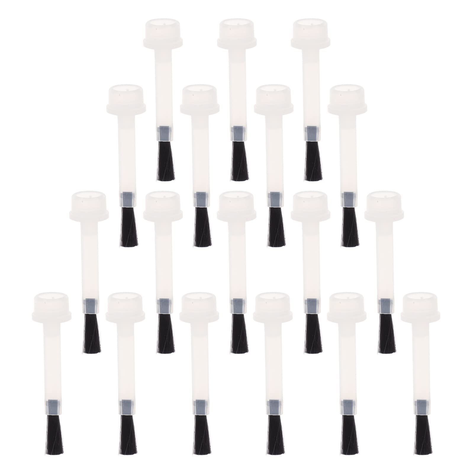 FRCOLOR 20pcs Nail Polish Replacement Brushes - 9mm Black Dipping Powder Applicator for Manicure & Nail Art | Professional Nail Supplies Kit for Salon, Home Use & DIY Nail Designs