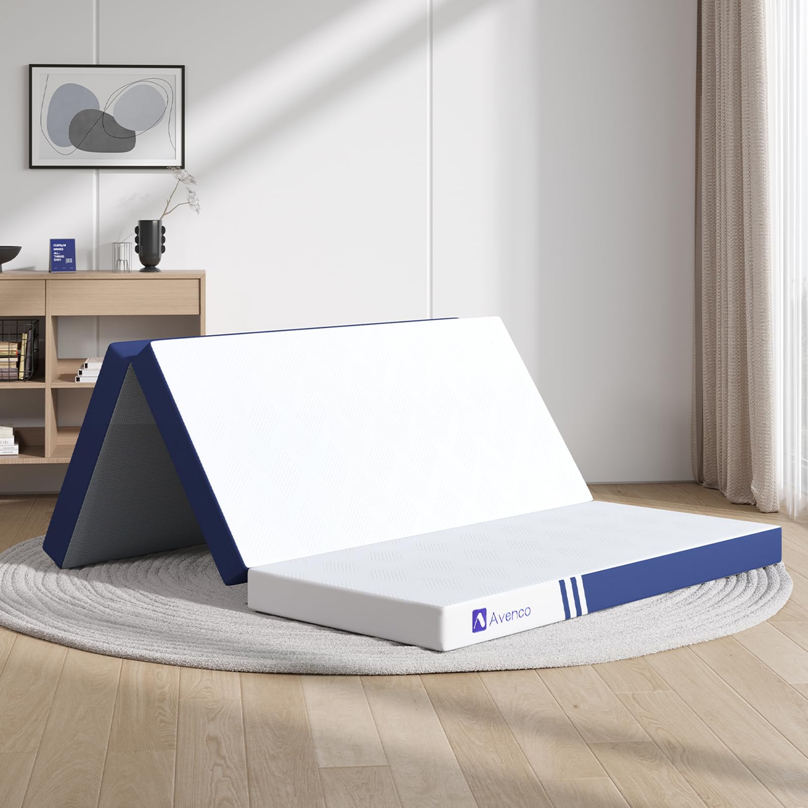 Avenco 4 Inch Foldable Memory Foam Mattress Queen Size (80