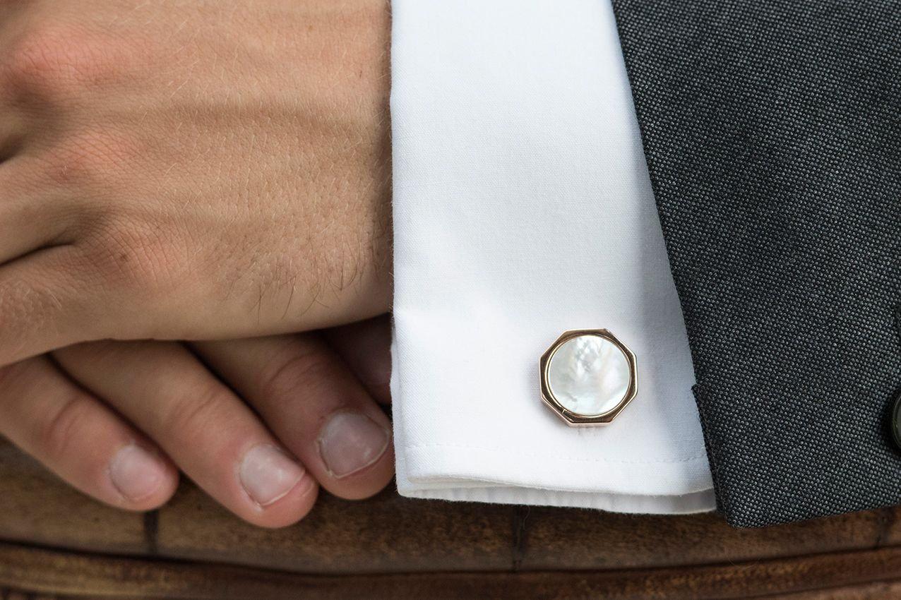 Elegant Rose Gold Cufflinks for Men - Perfect for Grooms, Best Men, Ushers & Father of the Bride - ROCHESTER Collection - Ideal for Weddings, Formal Events & Special Occasions