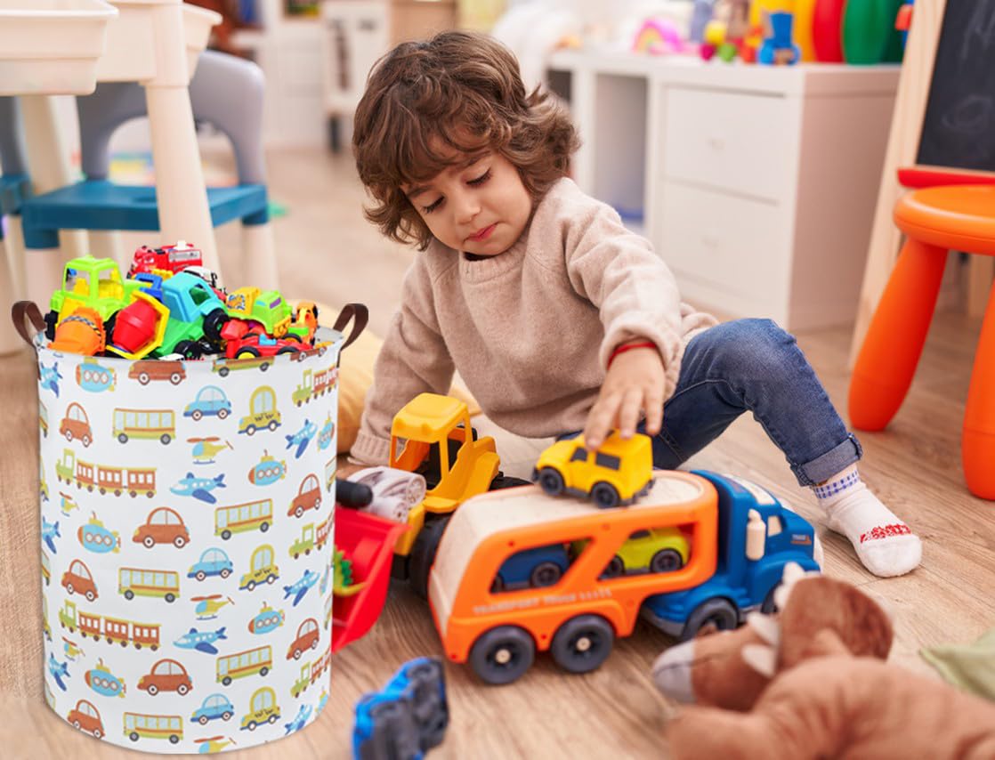 HIYAGON Kids Laundry Hamper & Toy Storage Bin - Car-Shaped Organizer for Boys Room Decor, Nursery, Bedroom & Bathroom | Perfect Gift Basket for Toddlers & Children (Car Design) - Ideal for Playroom Organization, Clothes Storage & Toy Collection