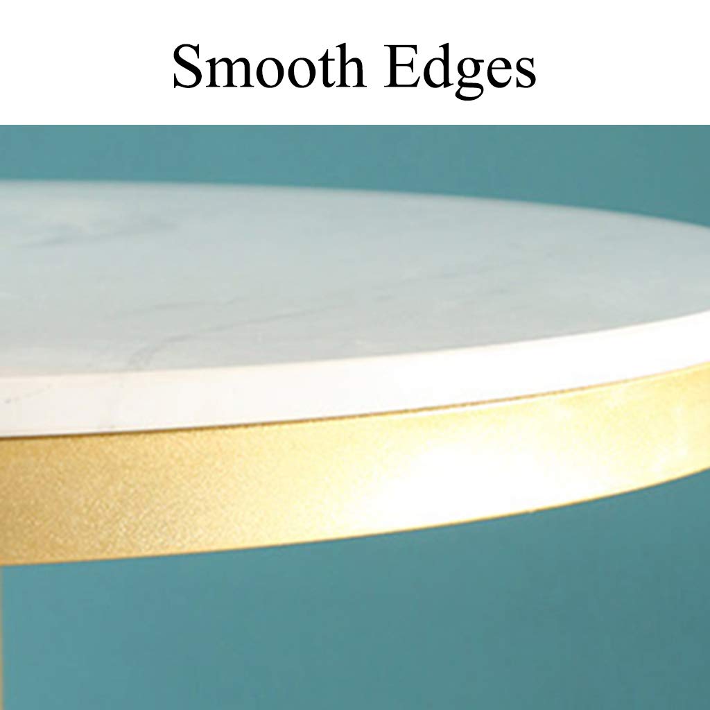 Round Bistro Table - Marble Top Bar Table with High-Temperature Baking Paint Finish, Easy Assembly (75cm/29.5in, 95cm/37.4in, 105cm/41.3in) - Perfect for Kitchen Island, Breakfast Nook, Small Space Dining & Outdoor Patio