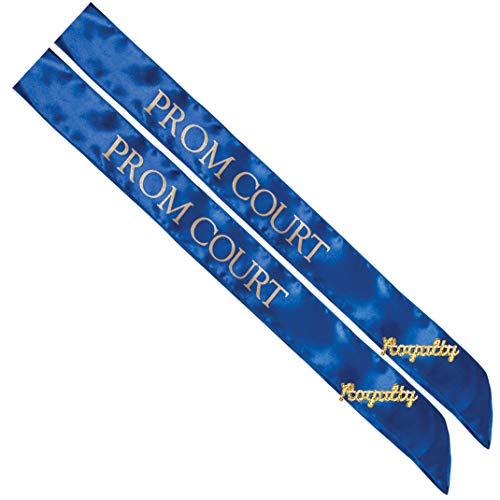 Blue/Gold Court Sashes/Gold Royalty Pins