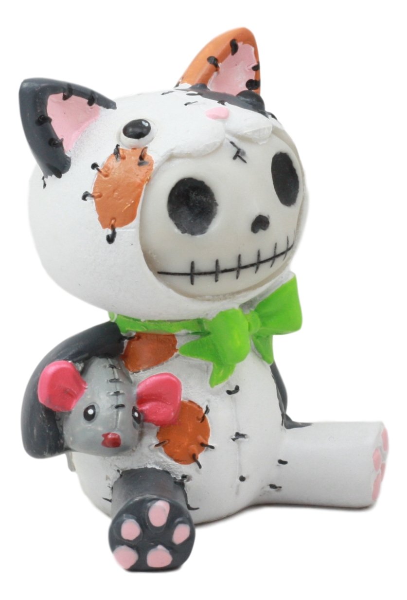 Ebros Furry Bones Stitched Doll Calico Cat Skeleton Figurine 3