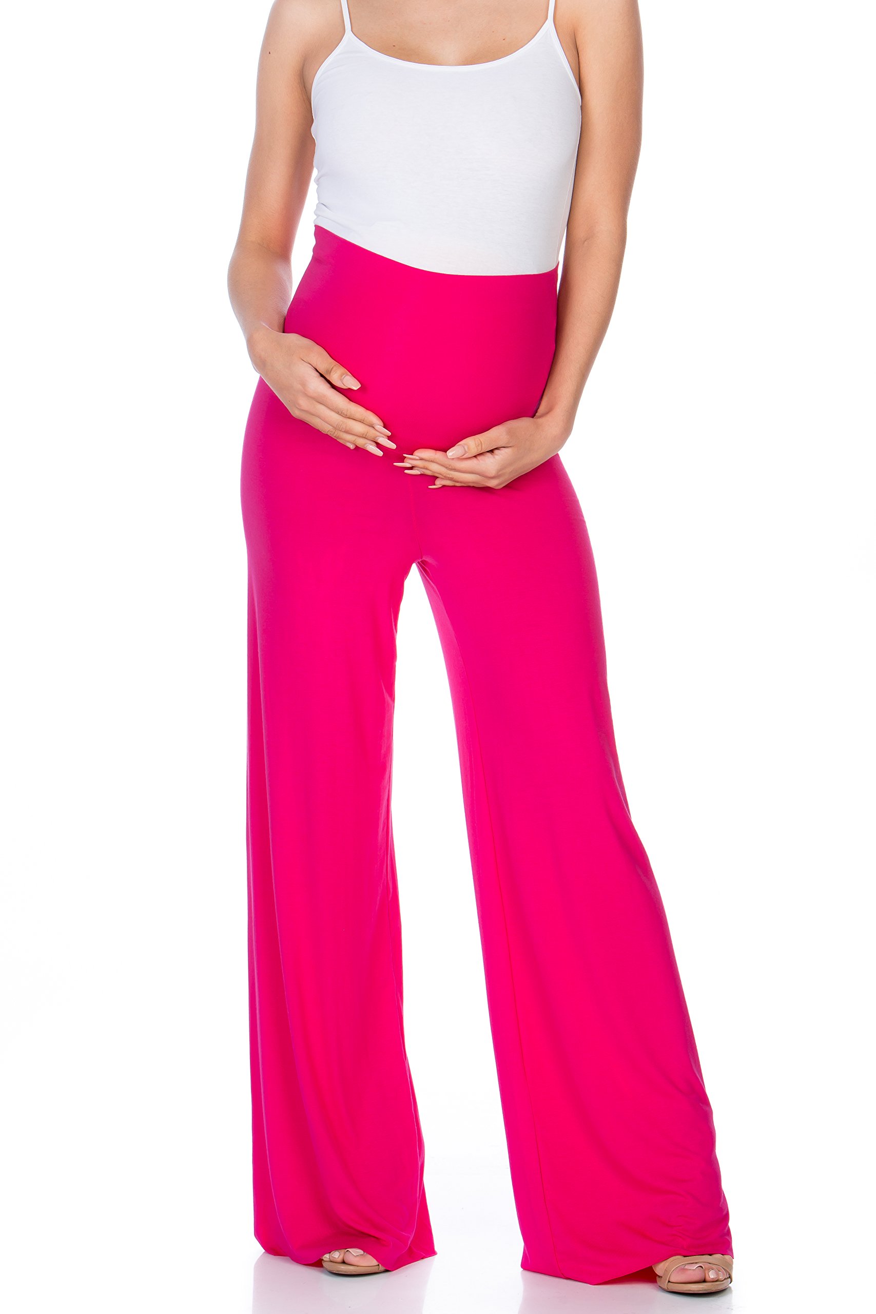 Stylish Maternity Palazzo Pants for Women - Comfortable Bohemian Print Pregnancy Pants with Tummy Control Panel - Perfect for Casual Wear, Baby Showers & Relaxing at Home