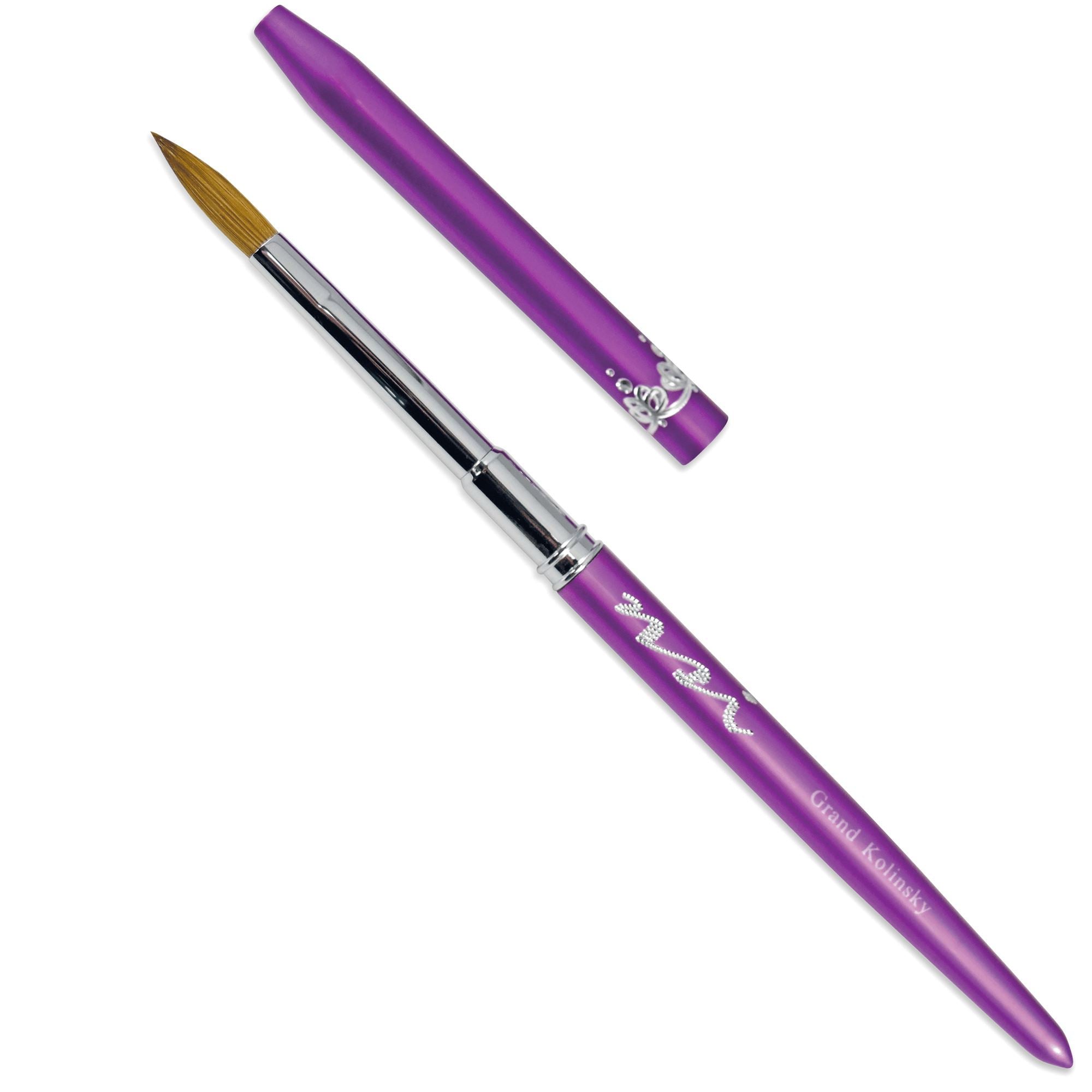Premium Kolinsky Sable Acrylic Paint Brush #8 - Professional Artist Brush with Metal Handle & Protective Cap - Ideal for Acrylic Painting, Watercolor, Fine Art & DIY Crafts