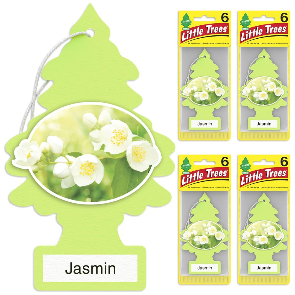 Little Trees Car Air Fresheners - 24 Pack Jasmine Scented Hanging Air Fresheners for Cars, Home & Office | Long Lasting Fragrance for Vehicle, Closet & Small Spaces