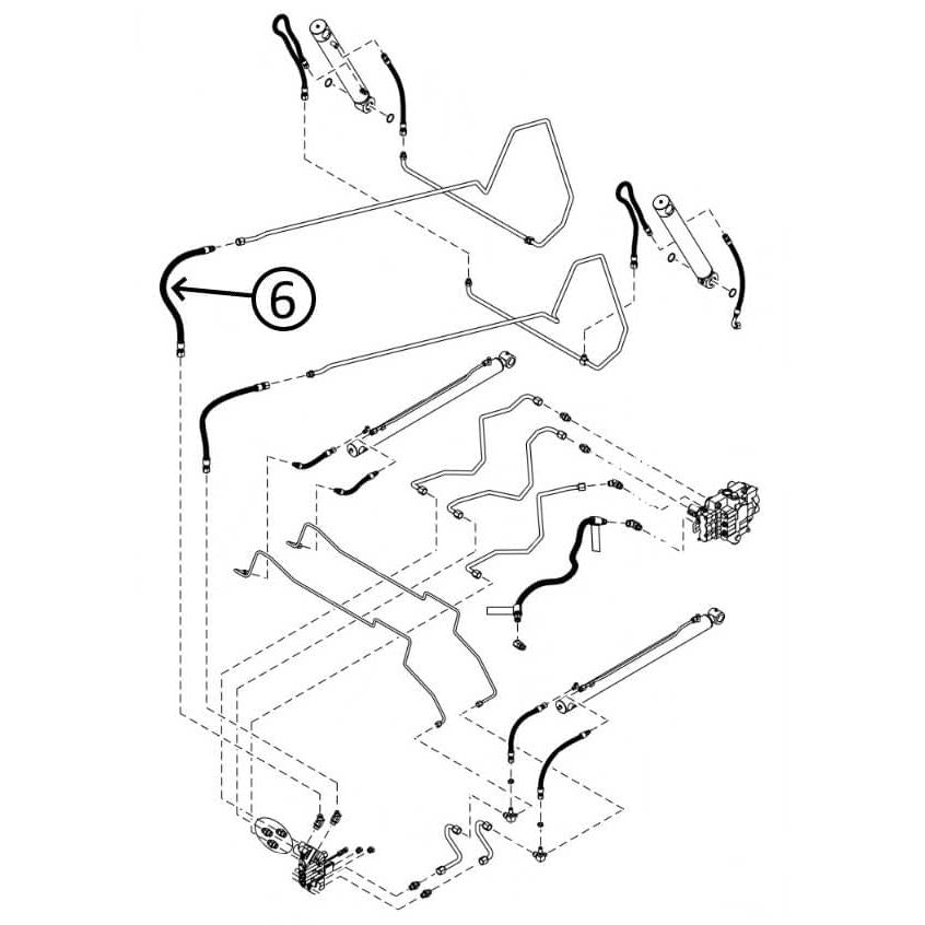 Bobcat S450 Hydraulic Hose - Arm Pivot Loader Tilt Circuit Bore End #6 | Replacement Part for Skid Steer Loaders | Ideal for Construction & Farm Equipment Maintenance