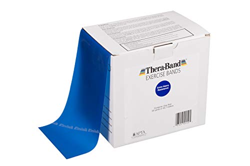 THERABAND Resistance Bands - 50 Yard Roll Professional Latex Exercise Bands for Strength Training, Physical Therapy & Home Workouts (Blue, Extra Heavy, Level 2) - Perfect for Pilates, Rehab & Core Exercises