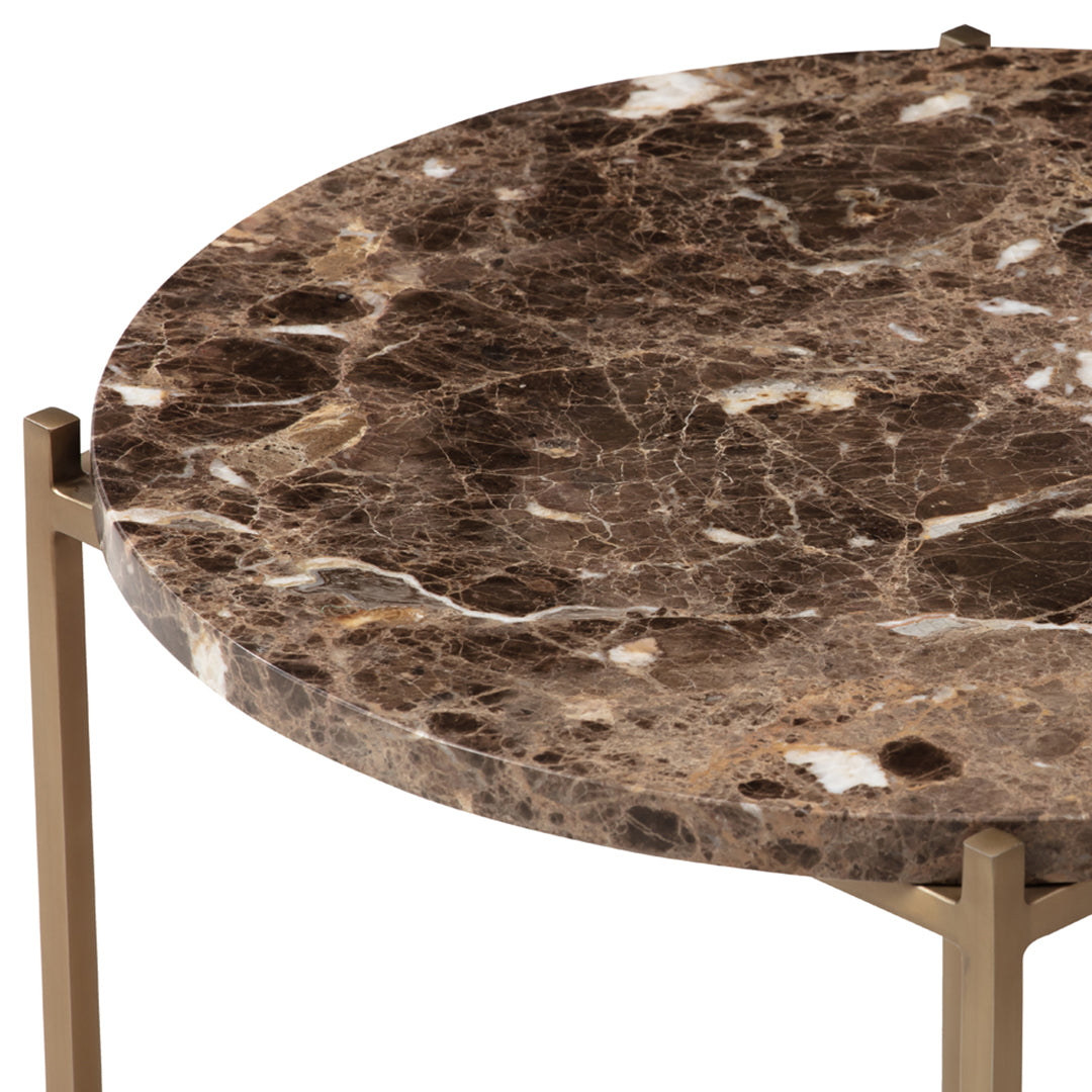 Modern Round Side Table - Small Accent End Table for Living Room, Bedroom, Patio - Sturdy & Stylish Coffee Table with Wooden Legs - Perfect for Home Decor, Reading Nook, or Outdoor Seating Area