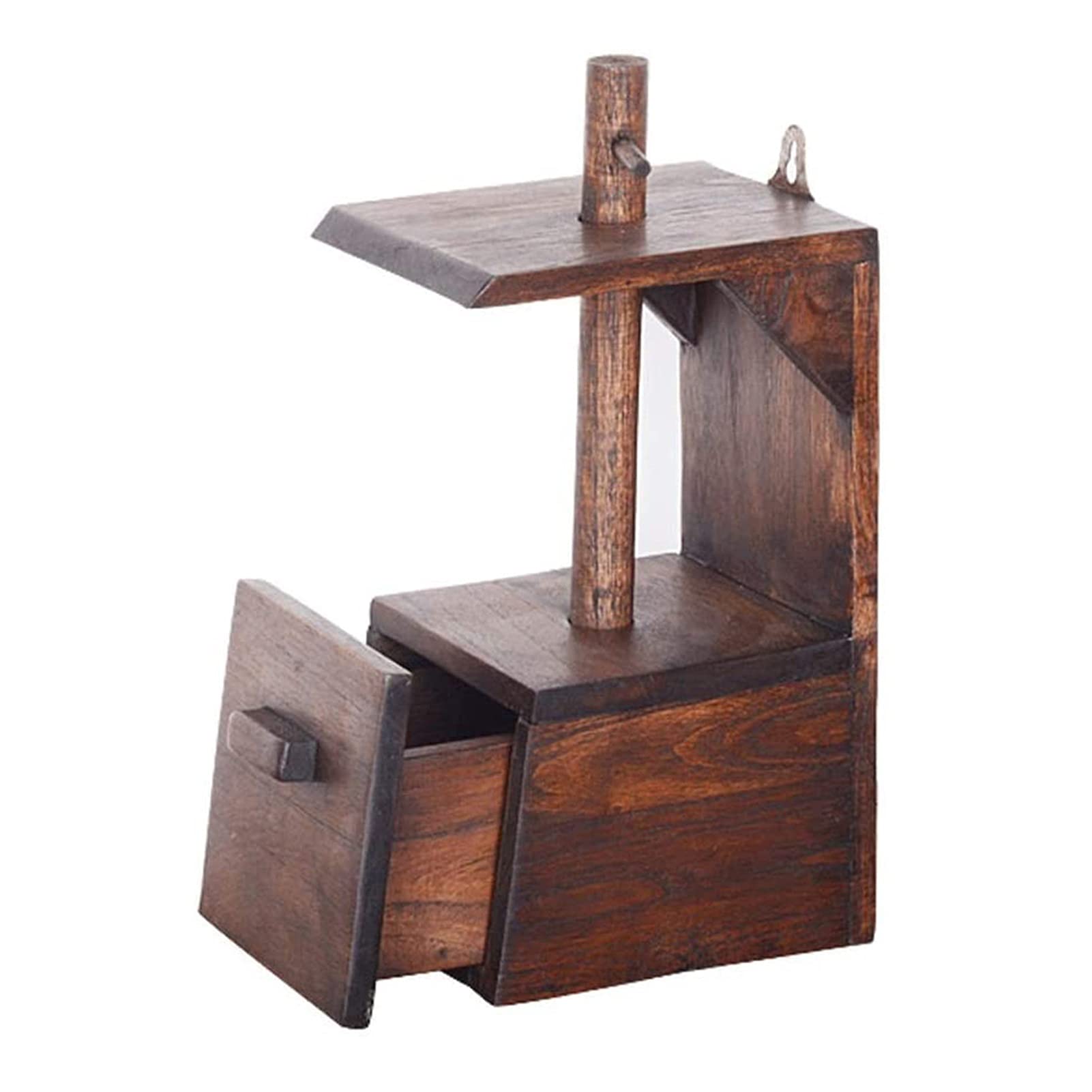 Premium Teak Wood Toilet Paper Holder with Drawer - Wall Mounted Bathroom Tissue Roll Dispenser | Space-Saving Design for Small Bathrooms & Powder Rooms