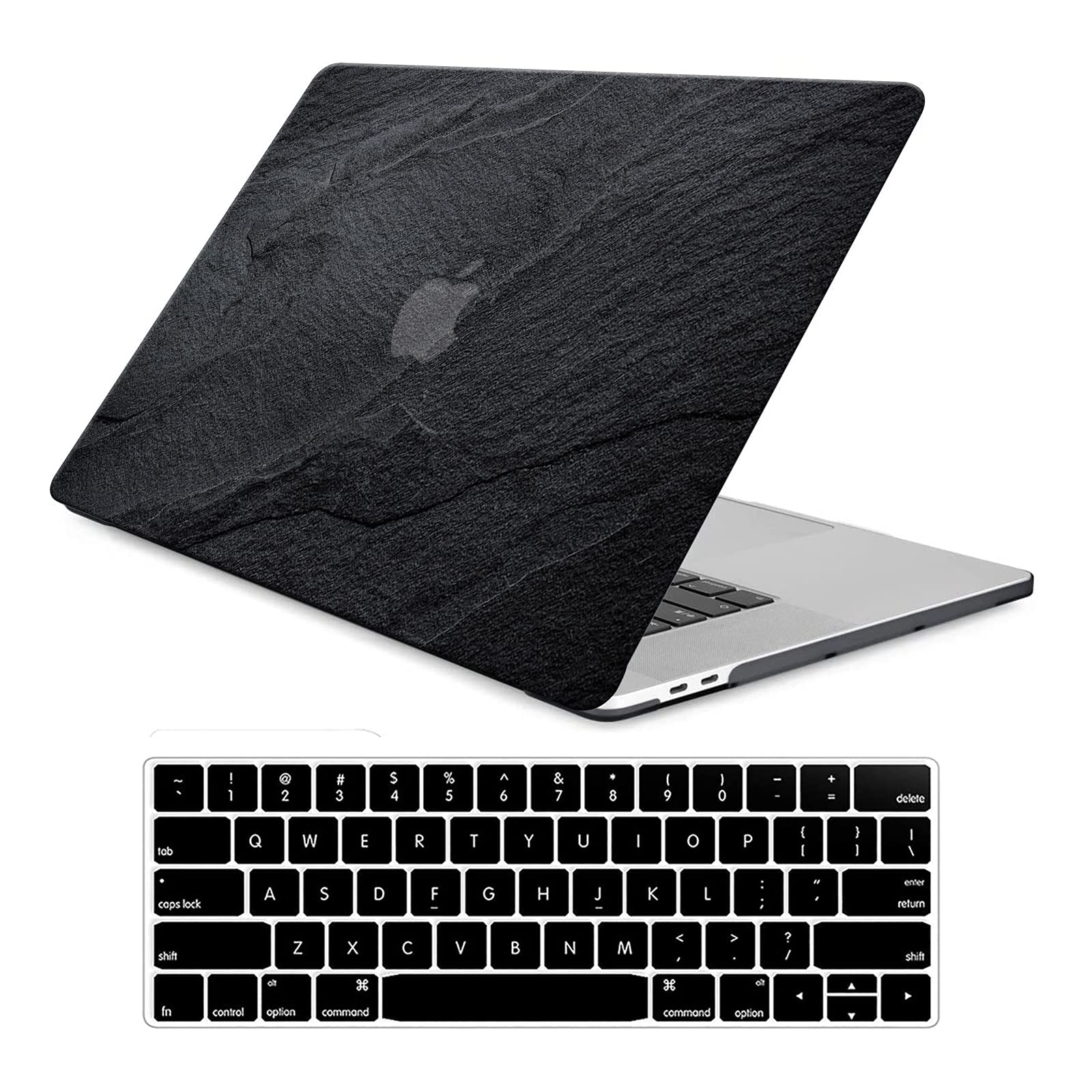 Funut Hard Plastic Protective Case for MacBook Air 13 inch (2021/2020/2019/2018 M1 A2337/A2179/A1932 Models) with Keyboard Cover - Black Marble Design | Slim Shell Cover for MacBook Air 13.3