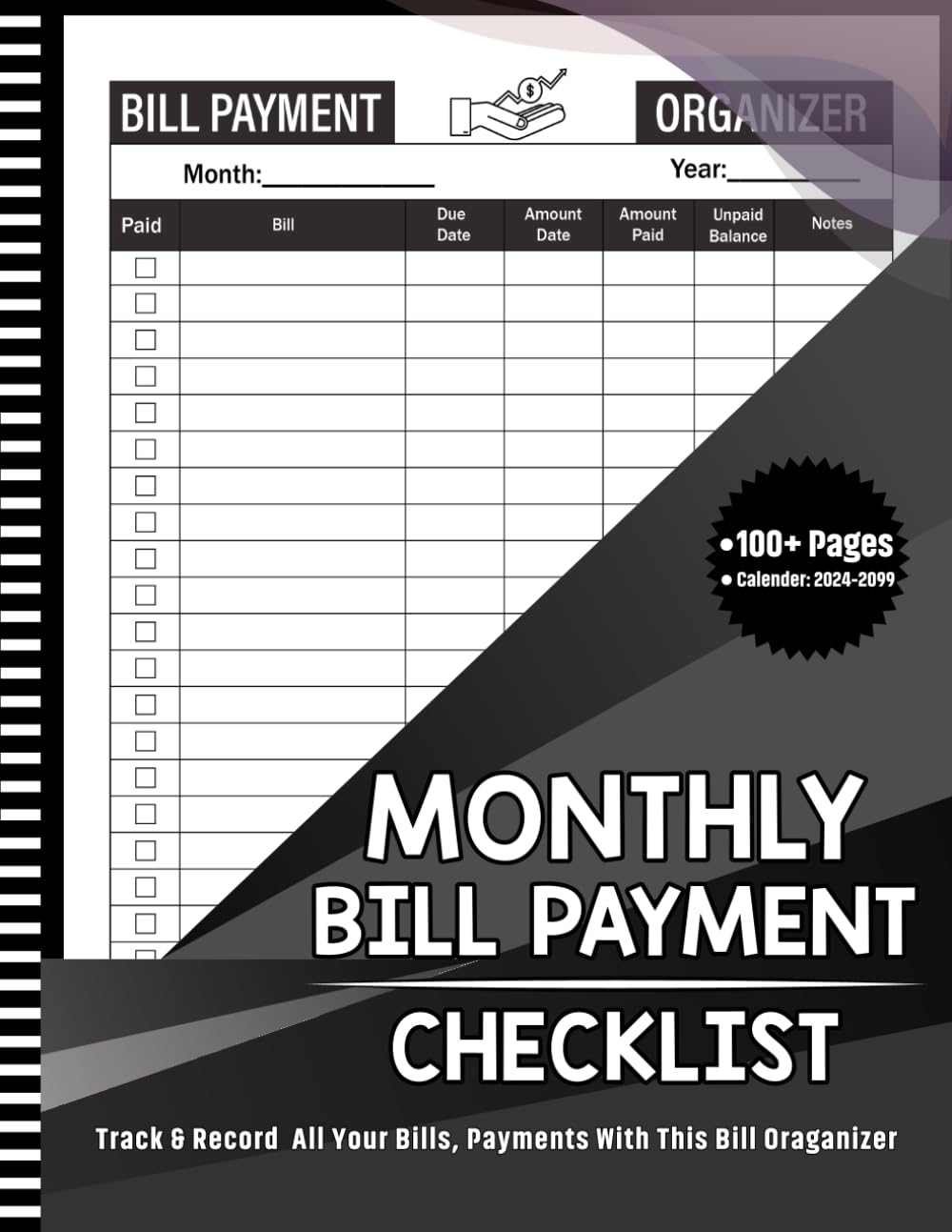 Monthly Bill Tracker Planner - Personal & Business Finance Organizer for Easy Payments