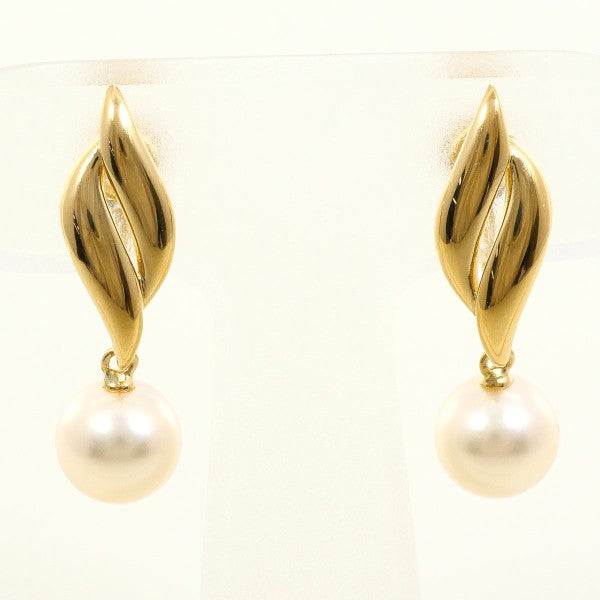 18K Yellow Gold Pearl Earrings - Elegant Dangle Earrings for Women, Perfect for Weddings, Parties & Special Occasions